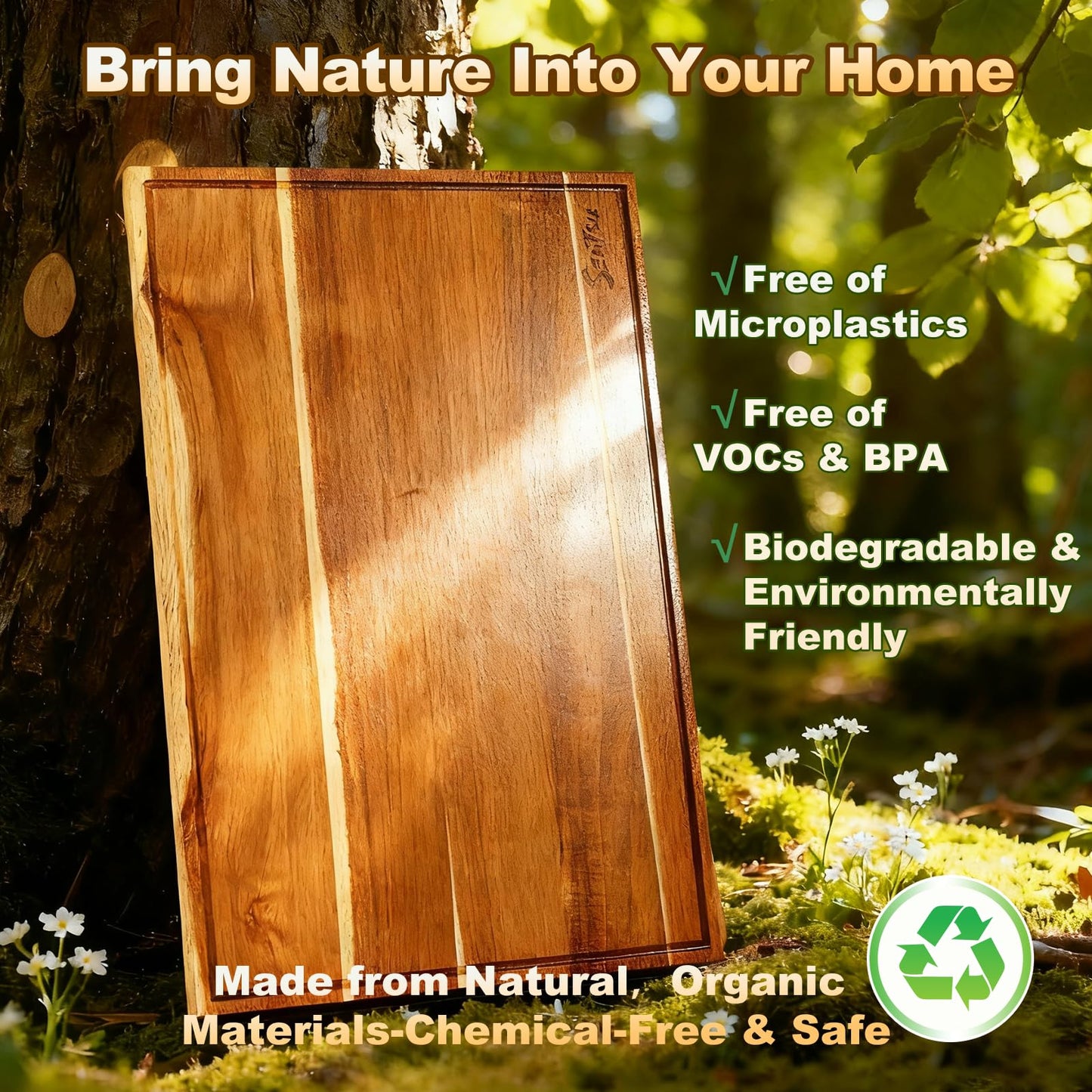 Sentsu Acacia Wood Cutting Board 36 x 24, Extra Large Wood Cutting Board for Kitchen, Butcher Block Cutting Board with Juice Groove and Handles, Stove Top Cover and Large Charcuterie Board