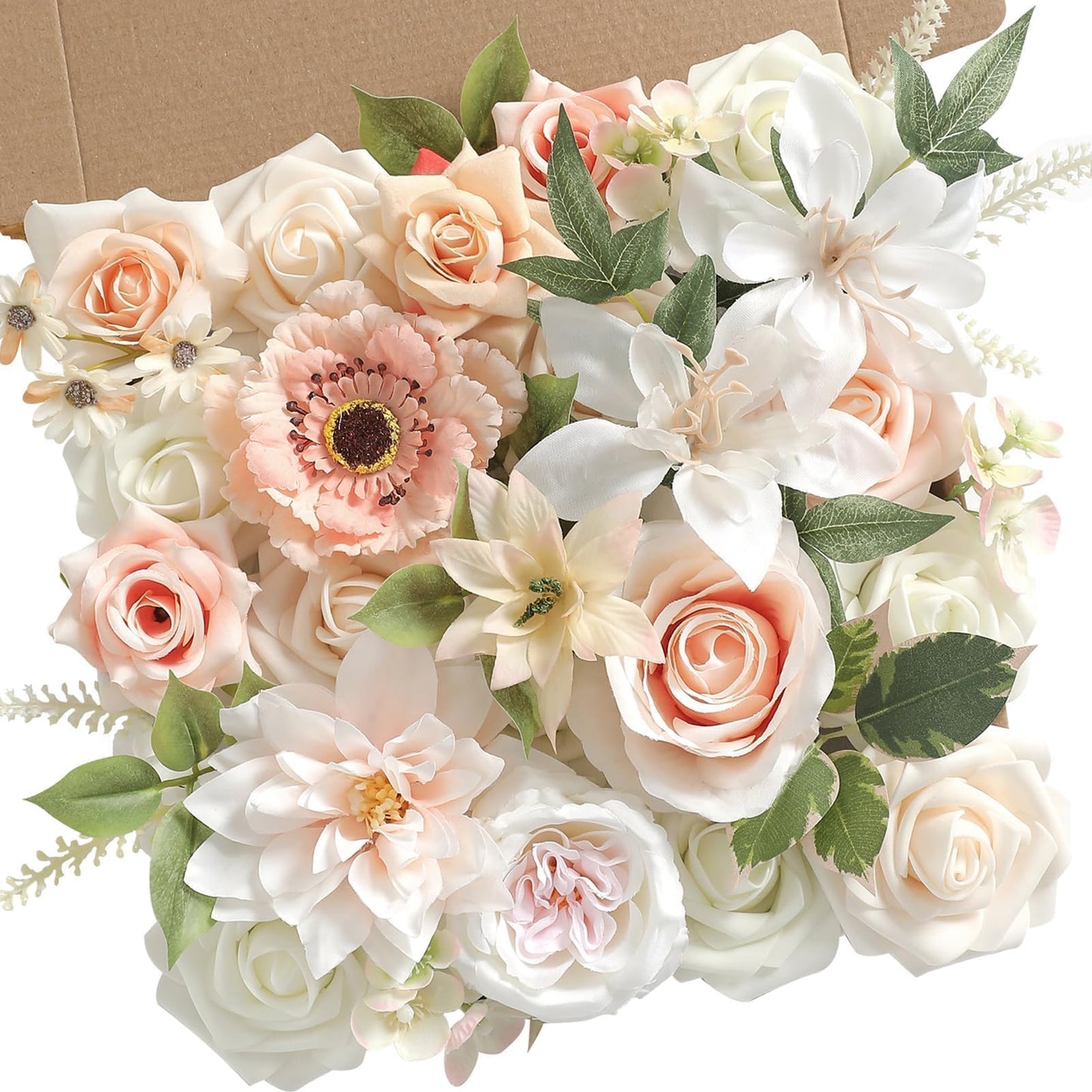 YiYunFloral Artificial Flowers,Champagne Pink Silk Fake Flowers for DIY Wedding Bridal Bouquets, Wedding Cake Flowers for Table Centerpieces Baby Shower Birthday Party Home Decorations