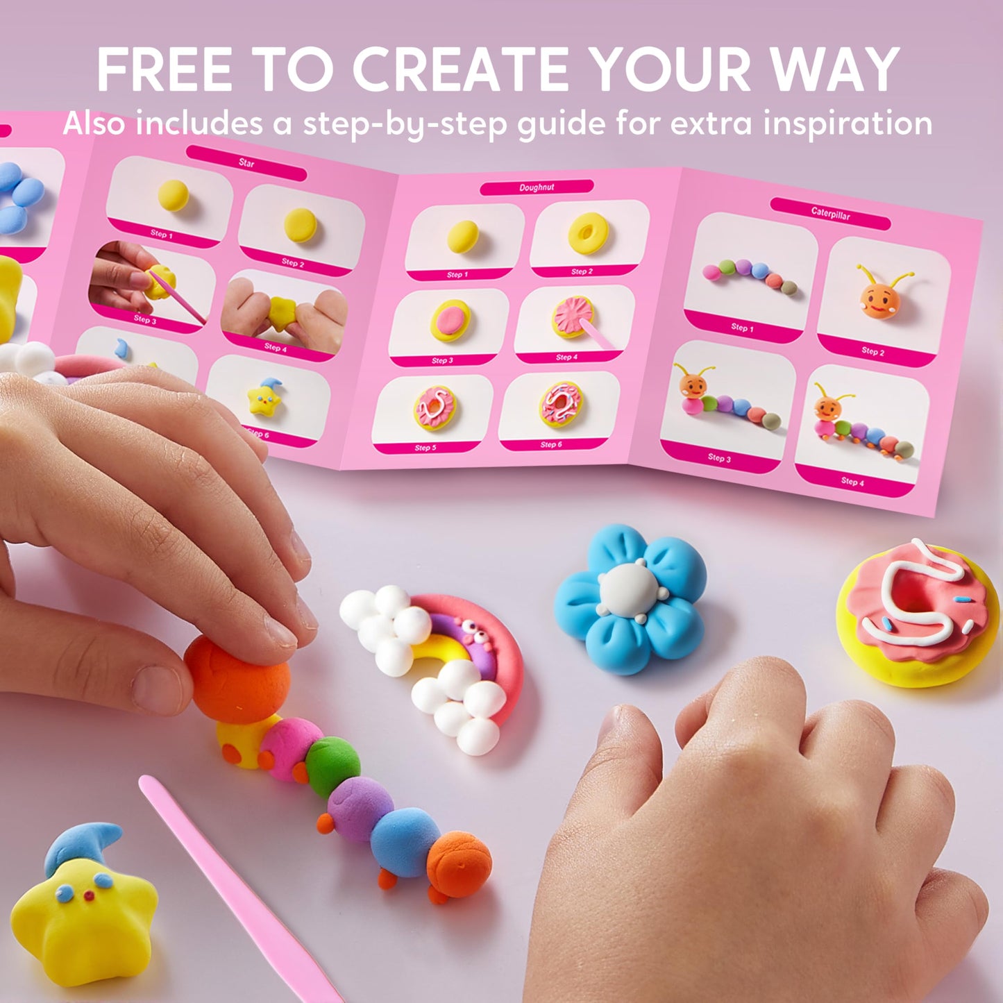 JOVA Klever Kits Air Dry Clay Painting, Air Clay Kit for Kids, 8 Pre-grooved Filling and Original Designed Boards, Easy Play and Non Toxic Material, Arts and Crafts for Kids Age 4-9