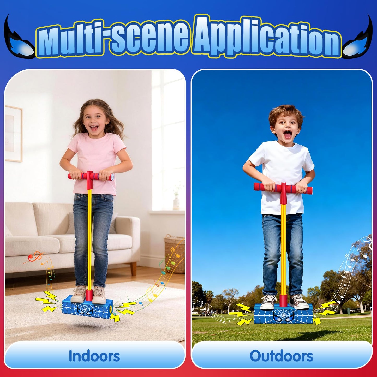 Amiabling Kids Pogo Stick: 3 4 5 6 7 8 9 10 11 12 Year Old Boy Gift, Outside Toys for Kids Ages 4-8, 3+ Year Old Boy Toys, Birthday, Easter, Christmas, Foam Pogo Jumper for Kids