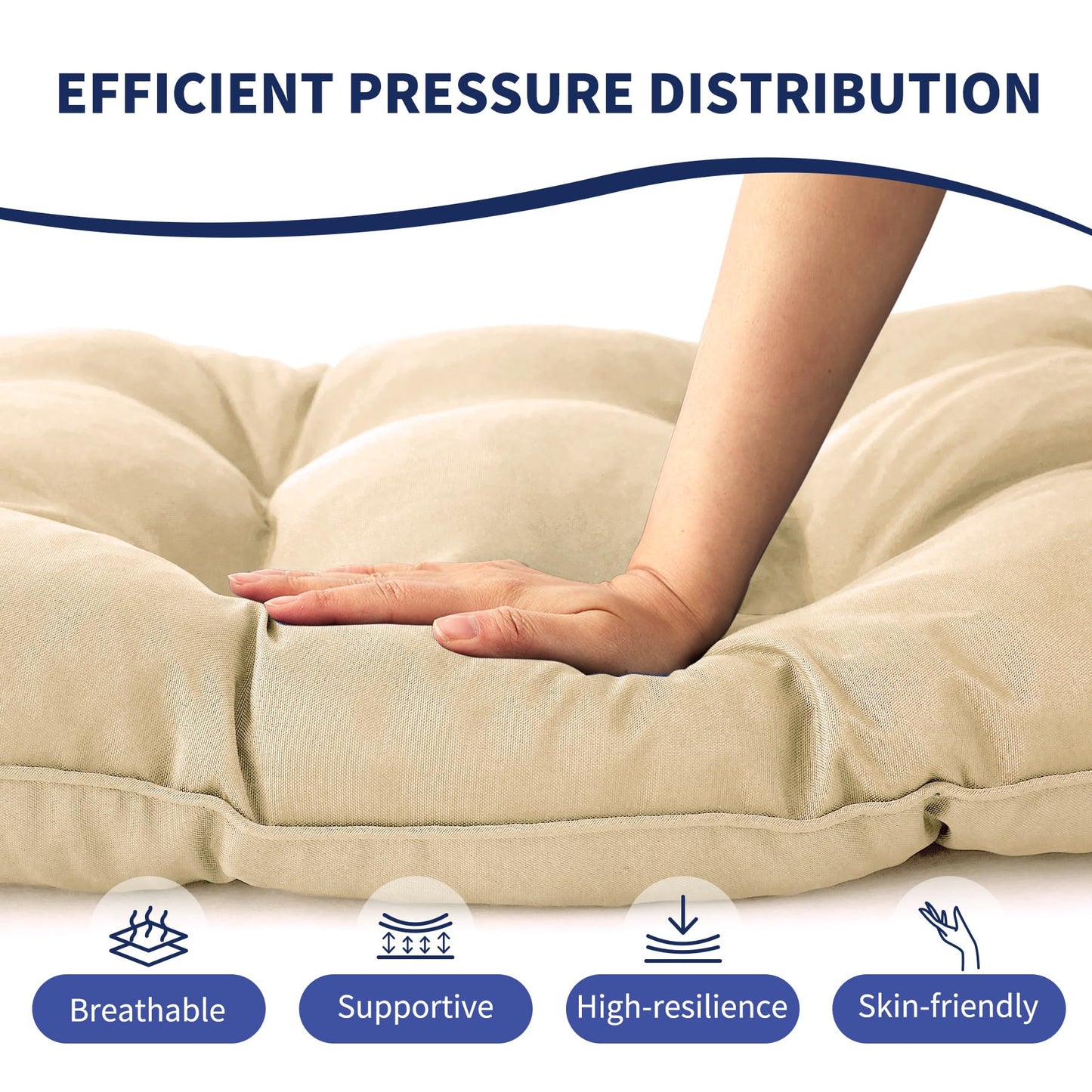 IPYNBAP Outdoor Bench Cushion, 48x18x5 Inch, Waterproof Bench Cushion for Outdoor/Indoor Furniture, Tufted Patio Bench Seat Cushion, Fade Resistant Outdoor Cushions for Porch Swing Couch, Beige