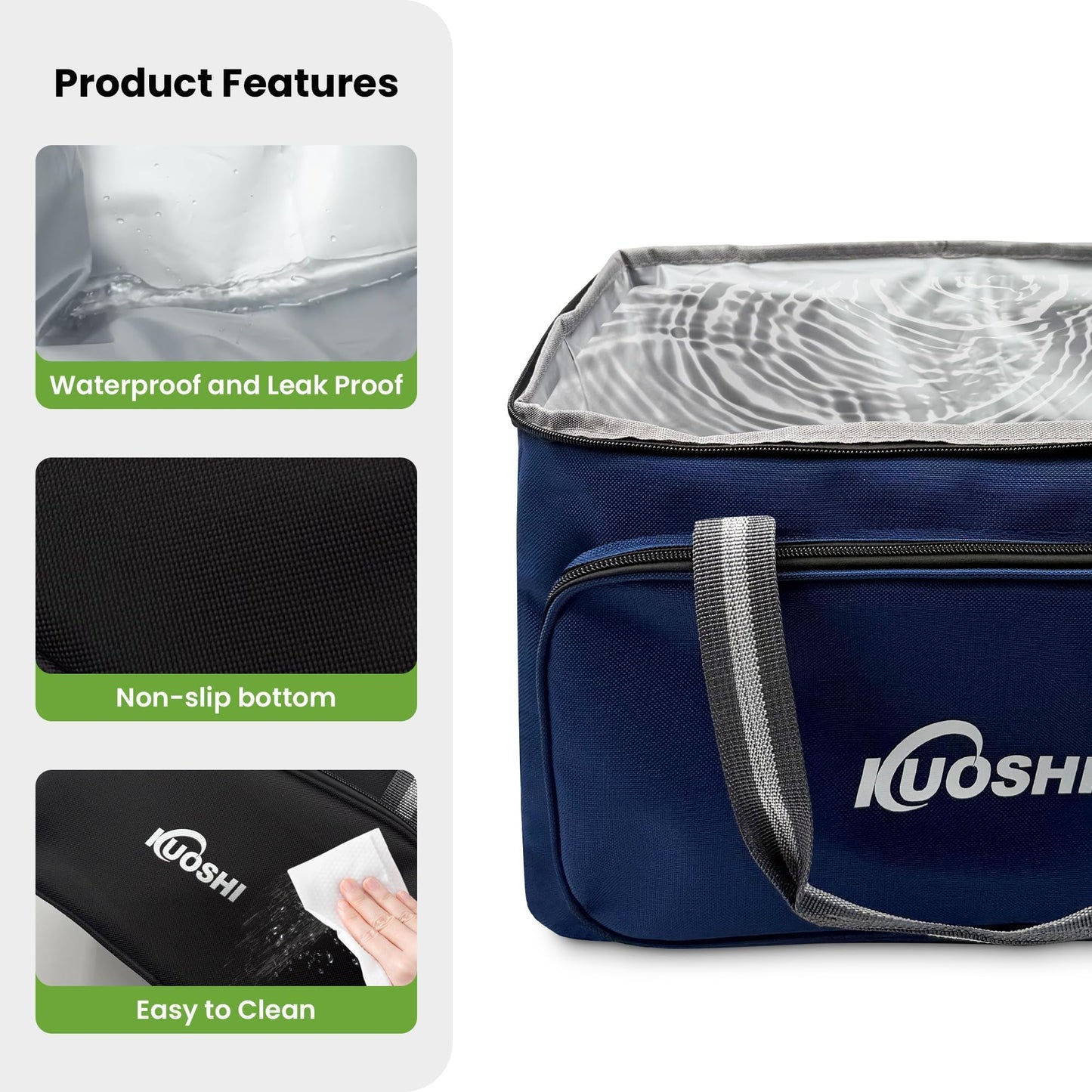 KUOSHI 14L Insulated Lunch Bag for Men/Women Leak-Proof Cooler Bag Liner & Soft Tote, Insulated Cooler Bag, Large Reusable Lunch Box for Work, Beach, Picnic, Fishing