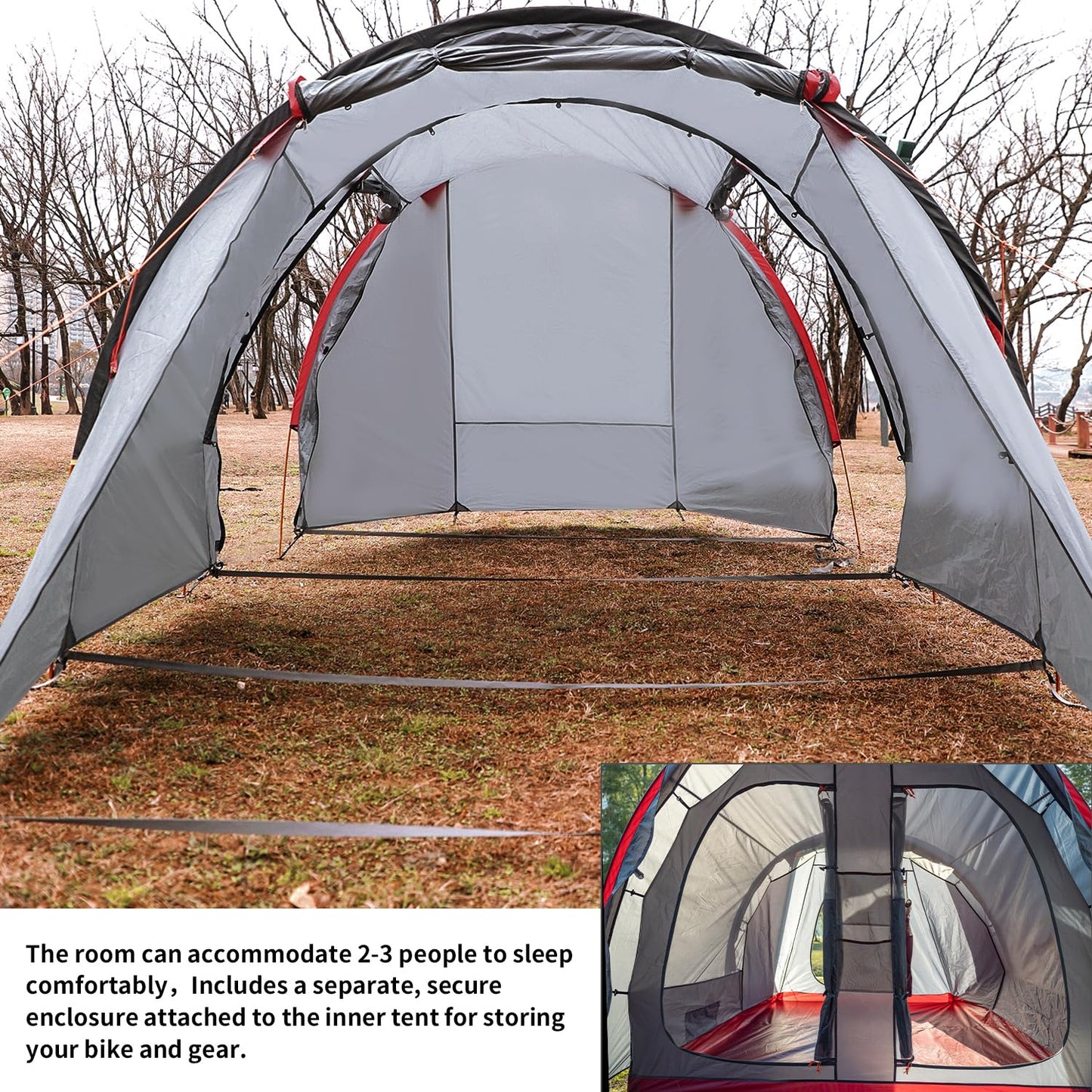 2 Person Camping Tent Motorcycle Tent Waterproof Instant Family Tents Lightweight Motorcycle Storage Shelter for for Backpacking Hiking Easy Setup