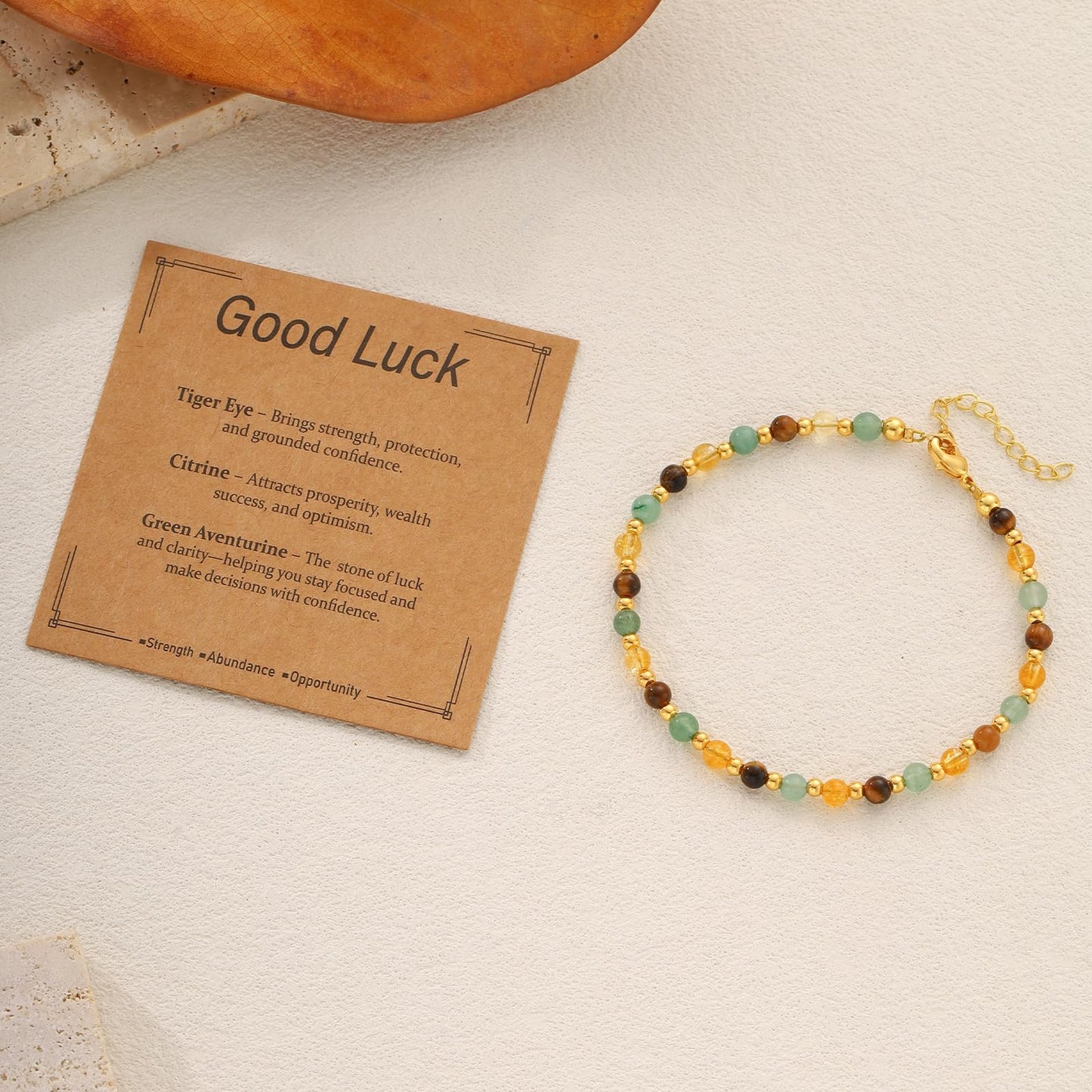 Kenailw Good Luck Gifts Bracelet for Women Crystals Green Aventurine Pulsera De La Suerte Natural Stones Jewelry Best Friend Aunt Daughter Coworker Gift