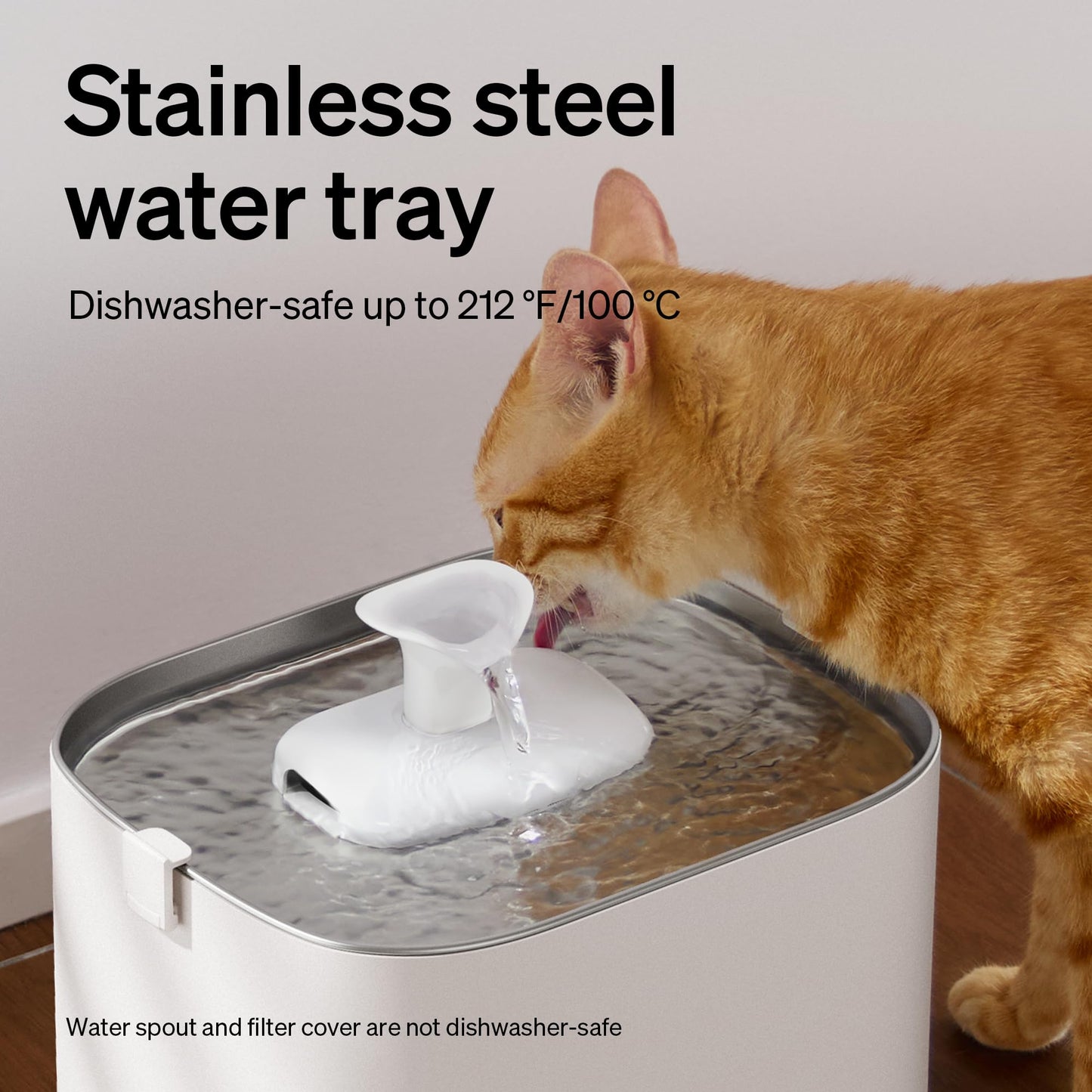 PETLIBRO Upgrade Cat Water Fountain Stainless Steel Tray, Dockstream 2 Cat Fountain Indoor, 3L/101oz Auto Cat Fountains for Drinking, App Monitoring Pet Water Fountain Dog, 5G WiFi Cat Water Dispenser
