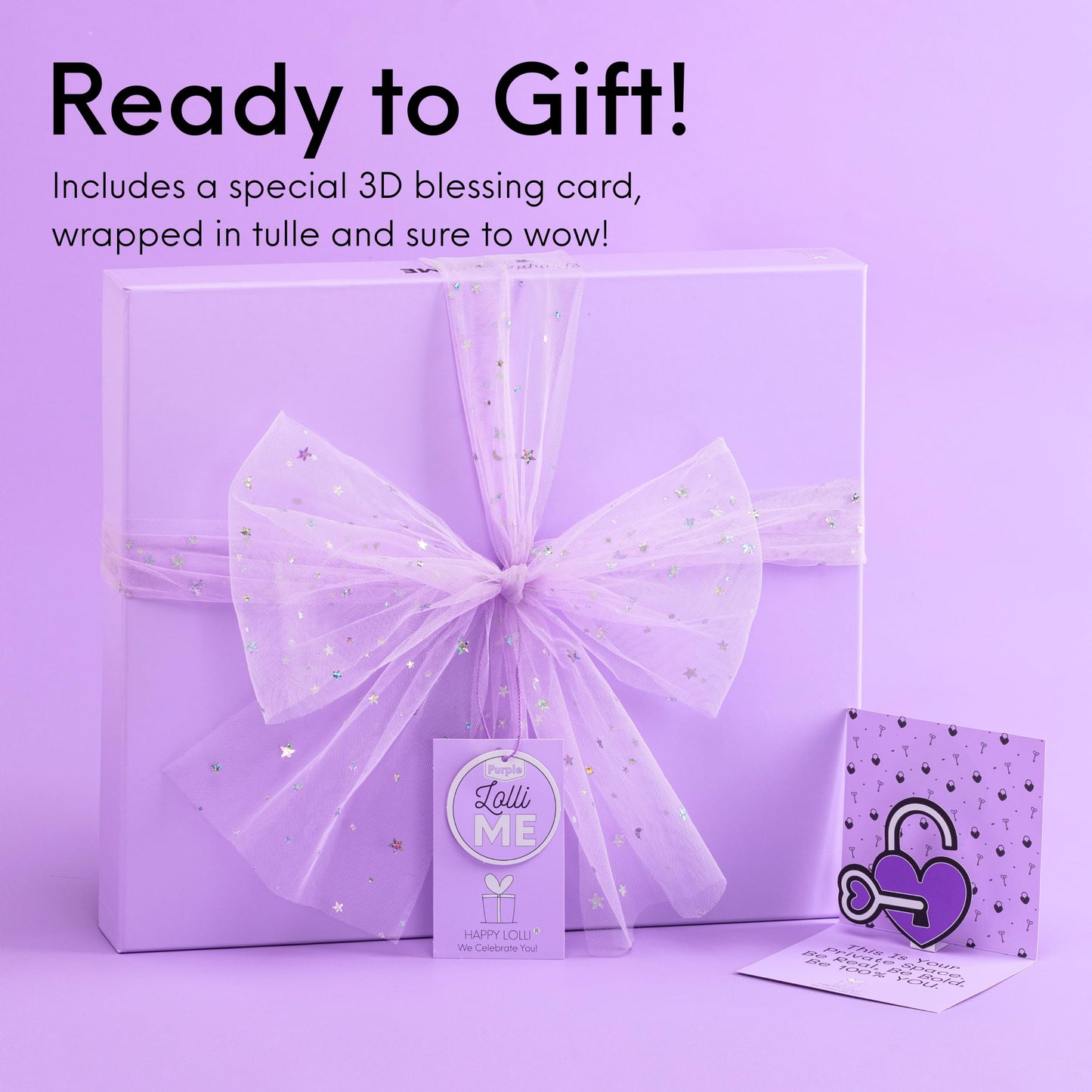 HAPPY LOLLI Purple LolliME DIY Journal Kit for Tween & Teen Girls Ages 8–14, Birthday Gift, 300+ Pieces Lockable Diary Set, Arts & Crafts, Scrapbook & Creative Journaling