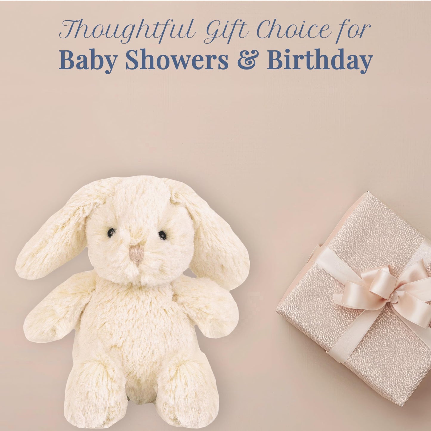 MON AMI Minnie Bunny 10-Inch Stuffed Rabbit for Boys & Girls | Soft Easter Bunny Plush Toy | Snuggle Companion | Nursery Décor | Gift for Birthdays & Showers