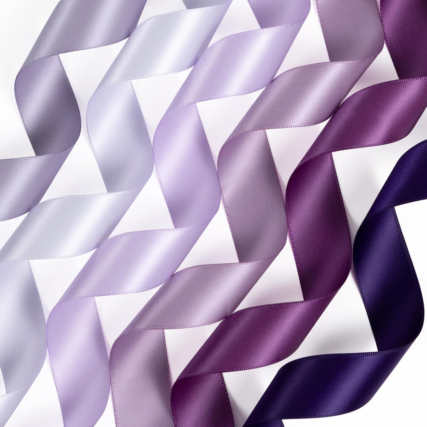 Purple Ribbon 1 Inch Lavender, Lilac, Amethyst, Dark Purple Double Faced Satin Ribbon for Flower Bouquet, Gift Wrapping, Wedding Invitation, Bows, Crafts, Gift Bags - 30Yards