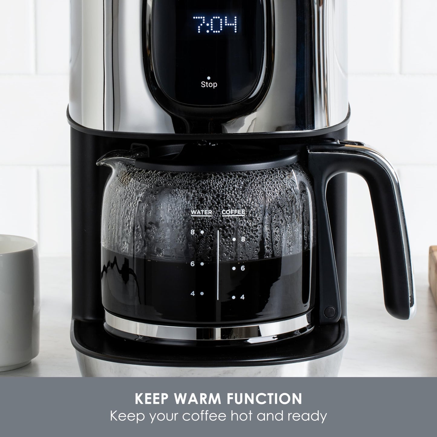 All-Clad, Majestuo Stainless Steel Coffee Maker, Keep Warm Function, 1000 Watts, Programmable Timer, Removable Water Tank, Silver