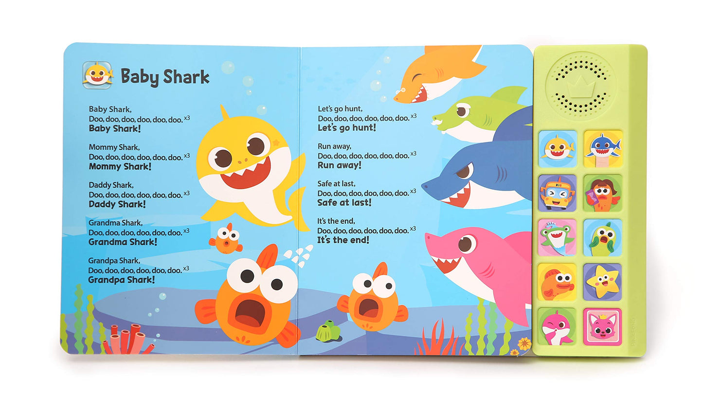 Baby Shark Sing-Alongs 10 Button Sound Book | Baby Shark Toys | Learning & Education Toys | Interactive Baby Books for Toddlers 1-3 | Gifts for Boys & Girls