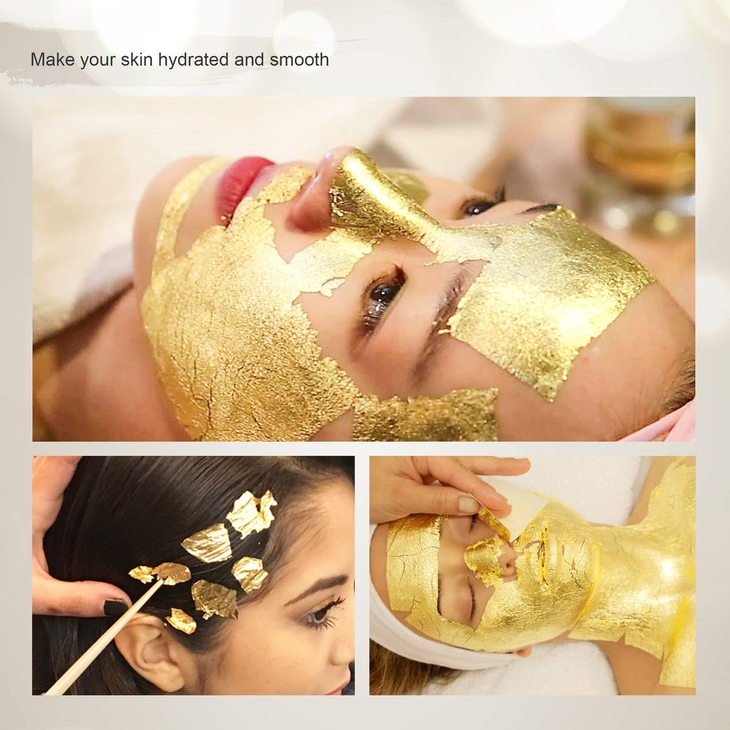 KINNO Edible Gold Leaf Sheets 30 Sheets 1.7" x 1.7" 24K Yellow Real Gold for Makeup, Spa, Crafts, Gilding, Art, Bakery Food and Drink Decorations- Cake, Dessert, Coffee or Wine