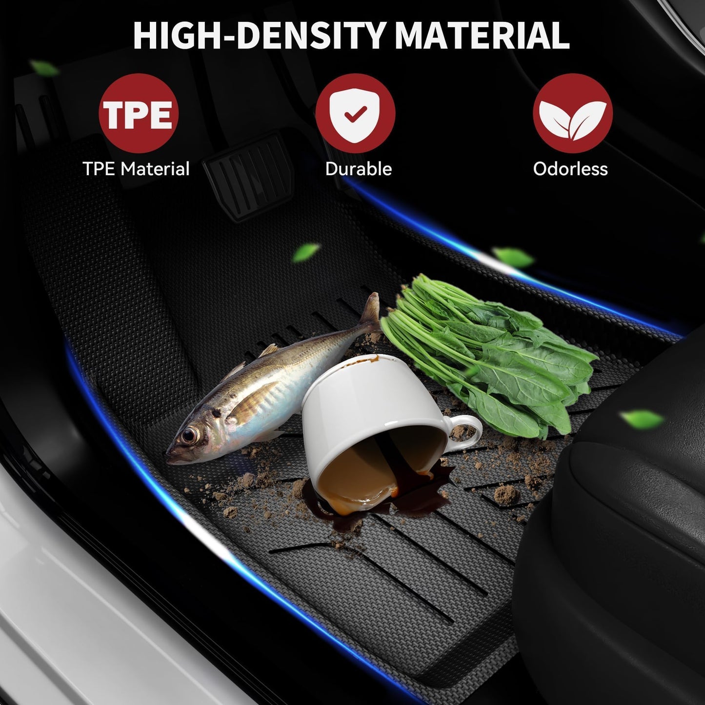YITAMOTOR Tesla Model 3 Floor Mats Full Set Custom Fit 2020-2023 All-Weather Cargo Liners Rear Cargo Tray Trunk Floor Mat Interior Accessories, Black