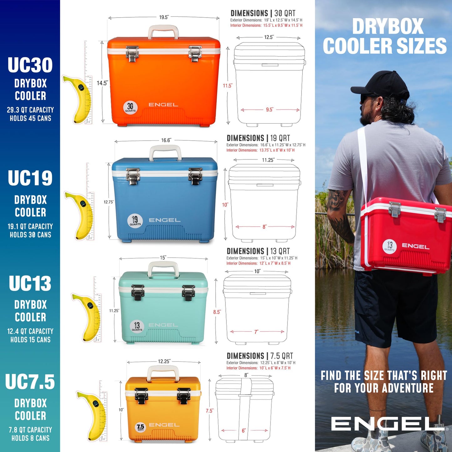 Engel UC30 30qt Leak-Proof, Air Tight, Drybox Cooler and Hard Shell Lunchbox for Men and Women in Camo