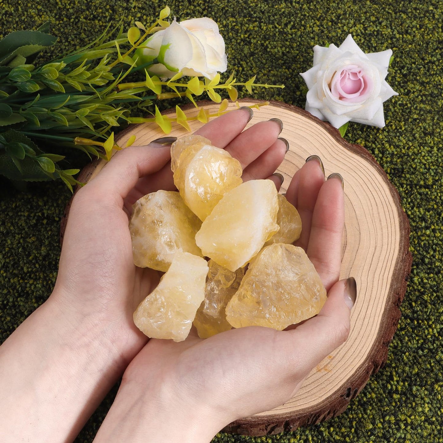 1Lb Authentic Raw Citrine Crystal Stone Natural Rough Stones Crystal for Tumbling, Cabbing, Polishing, Wire Wrapping, Wicca & Reiki Crystal Healing
