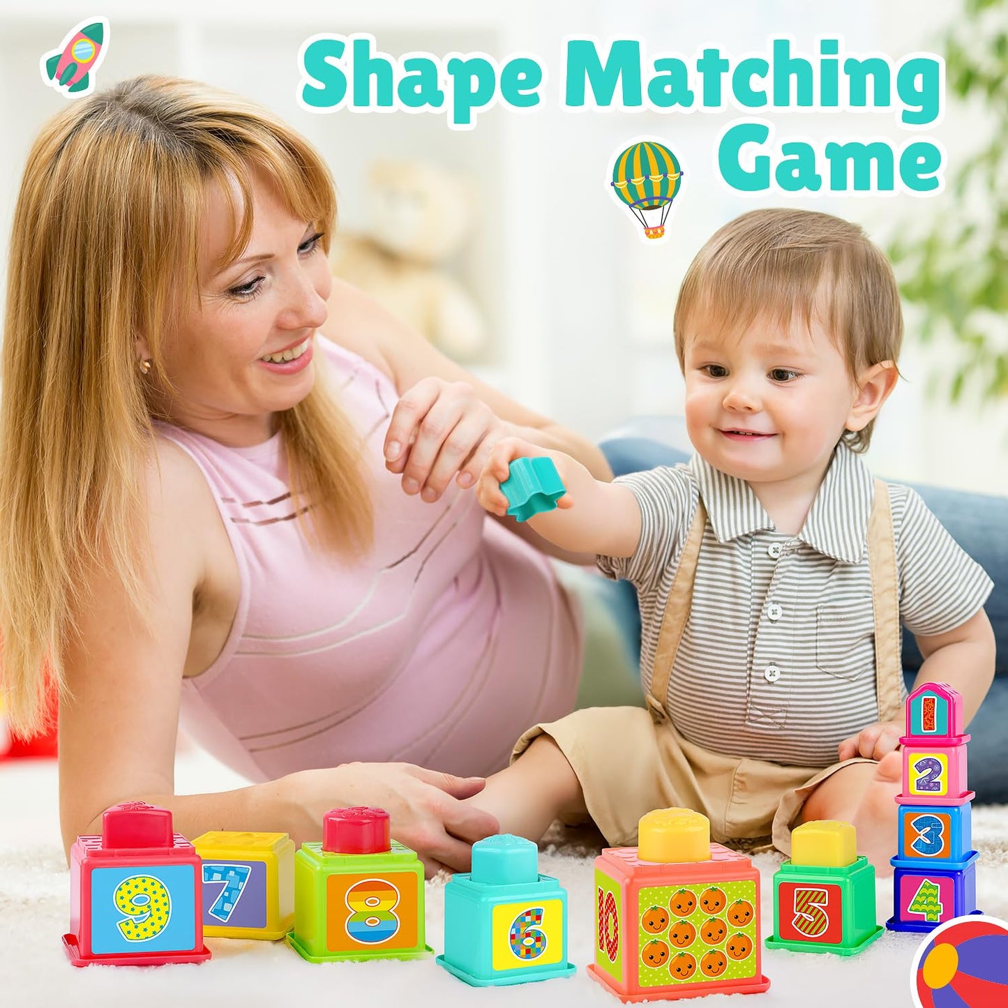 Pound a Ball Toy for Toddlers 1-3, Montessori Toys for Babies 12 18-24 Months, hammer, Stacking Cups, Shape Sorter Blocks, Early Developmental Educational Toys for 1 2 3 Year Old Boys Girls Kids Gift
