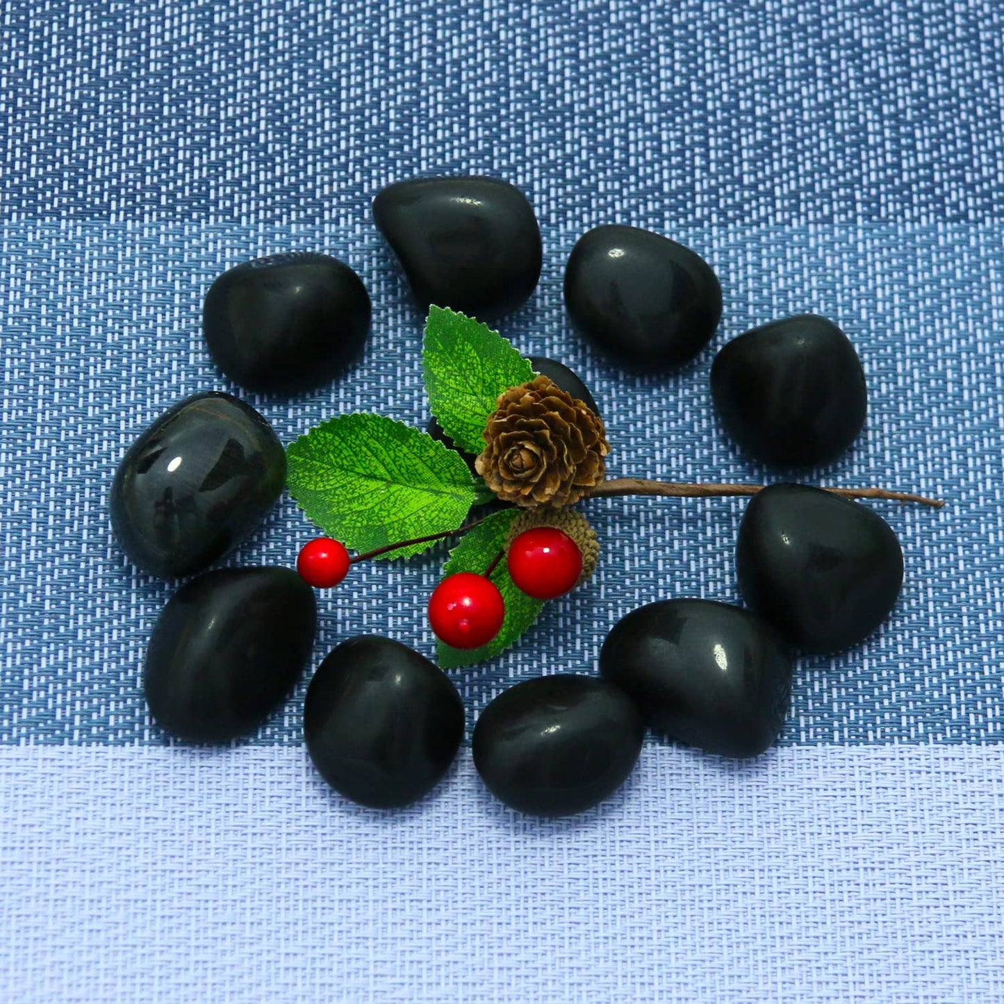 Namzi Natural Black Obsidian Crystal Stone, Black Stones Bulk, Crystals and Healing Stones, Tumbled Polished Stones for Decoration, Wicca, Reiki, Witchcraft Supplies, Chakra and Energy(10 Pcs)