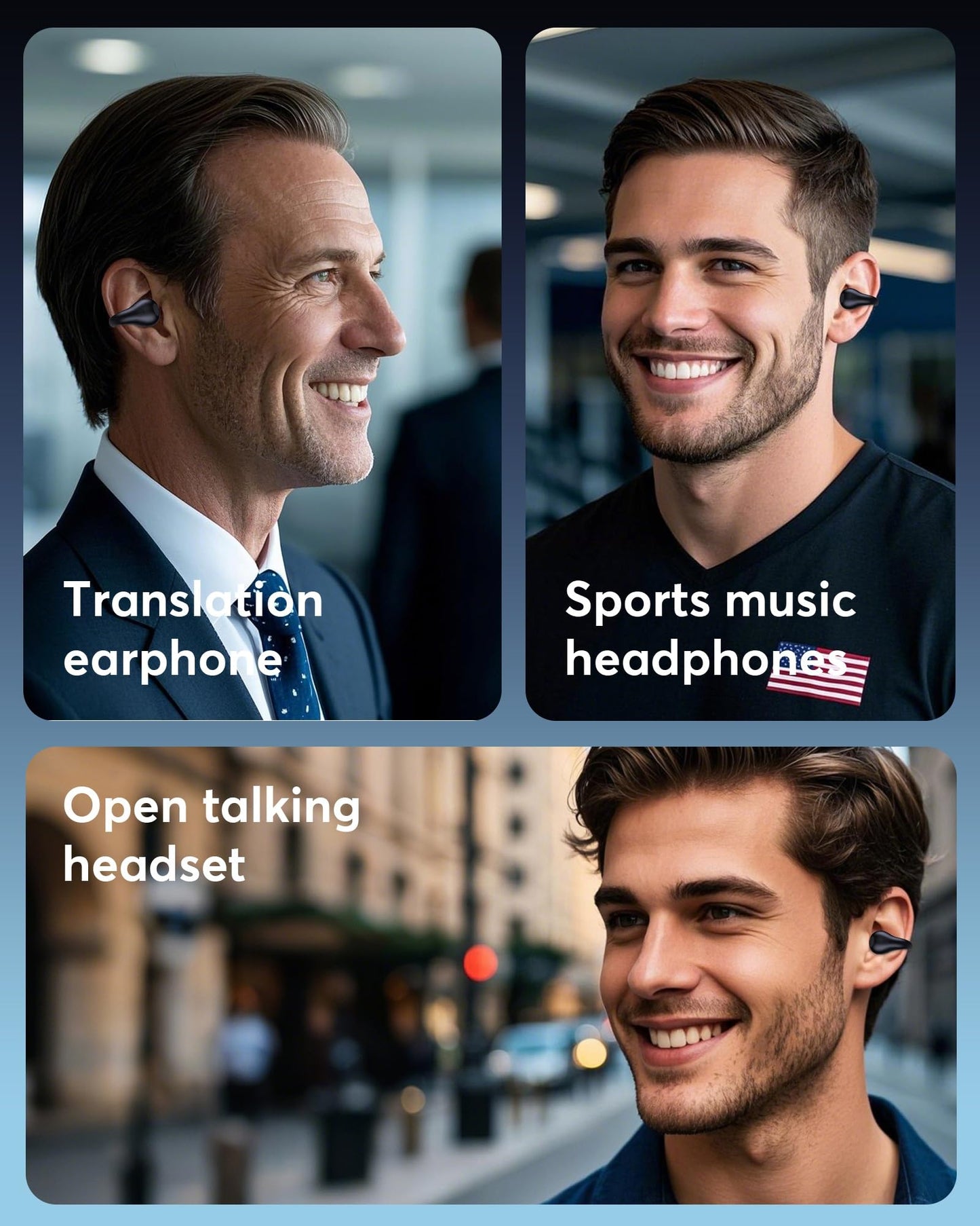 Boytond AI Translation Earbuds Real Time 144 Languages 60H Playtime Translator Ear Buds Audifonos Traductores Inglés Español Wireless Earphones Bluetooth Headphones for Travel Business Meeting
