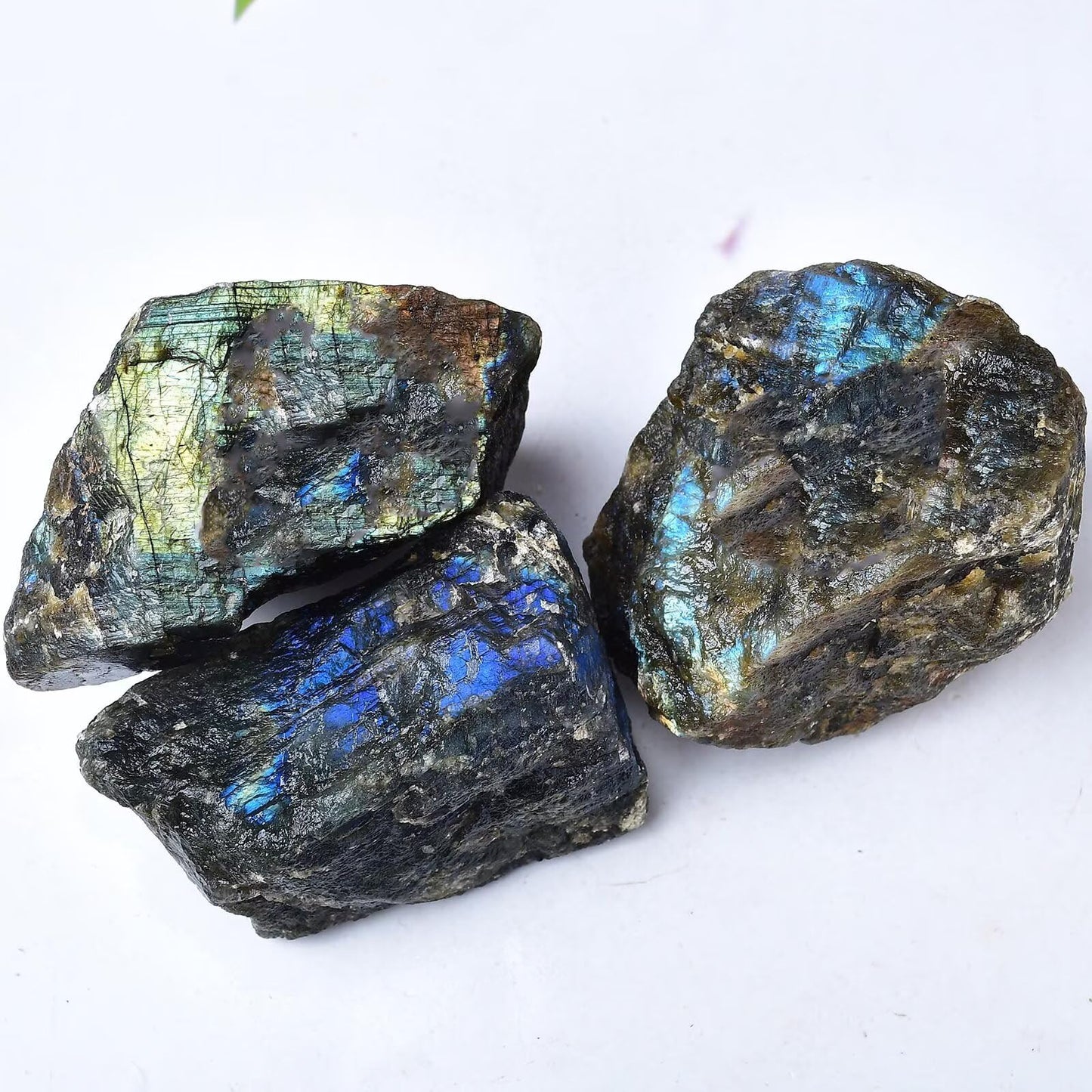 FZBHRO Raw Labradorite Stone Blue Rough Labradorite Rock Healing Crystal and Stone for Tumbling Meditation 0.6-0.8 Pound
