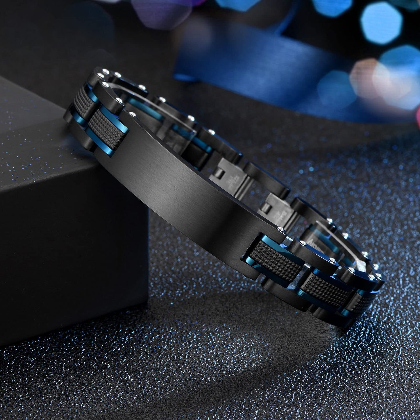 Zillaly Men's Bracelet Two-Color Diamond Hip-hop Jewelry Gift Birthday Jewelry Gift Husband Boyfriend