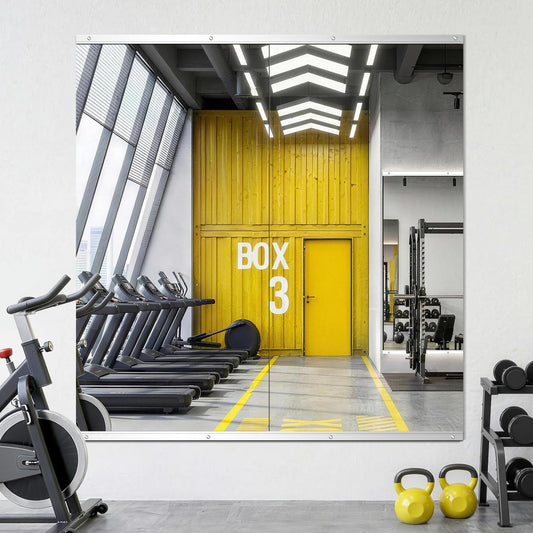 LAWADA Home Gym Mirror for Wall, 50"x25"-2 PCS Full Length Workout Mirrors, Tempered Glass, HD Reflection, Large Frameless Body Mirror for Home Gym, Garage, Yoga, Dance, Bedroom(Silver)