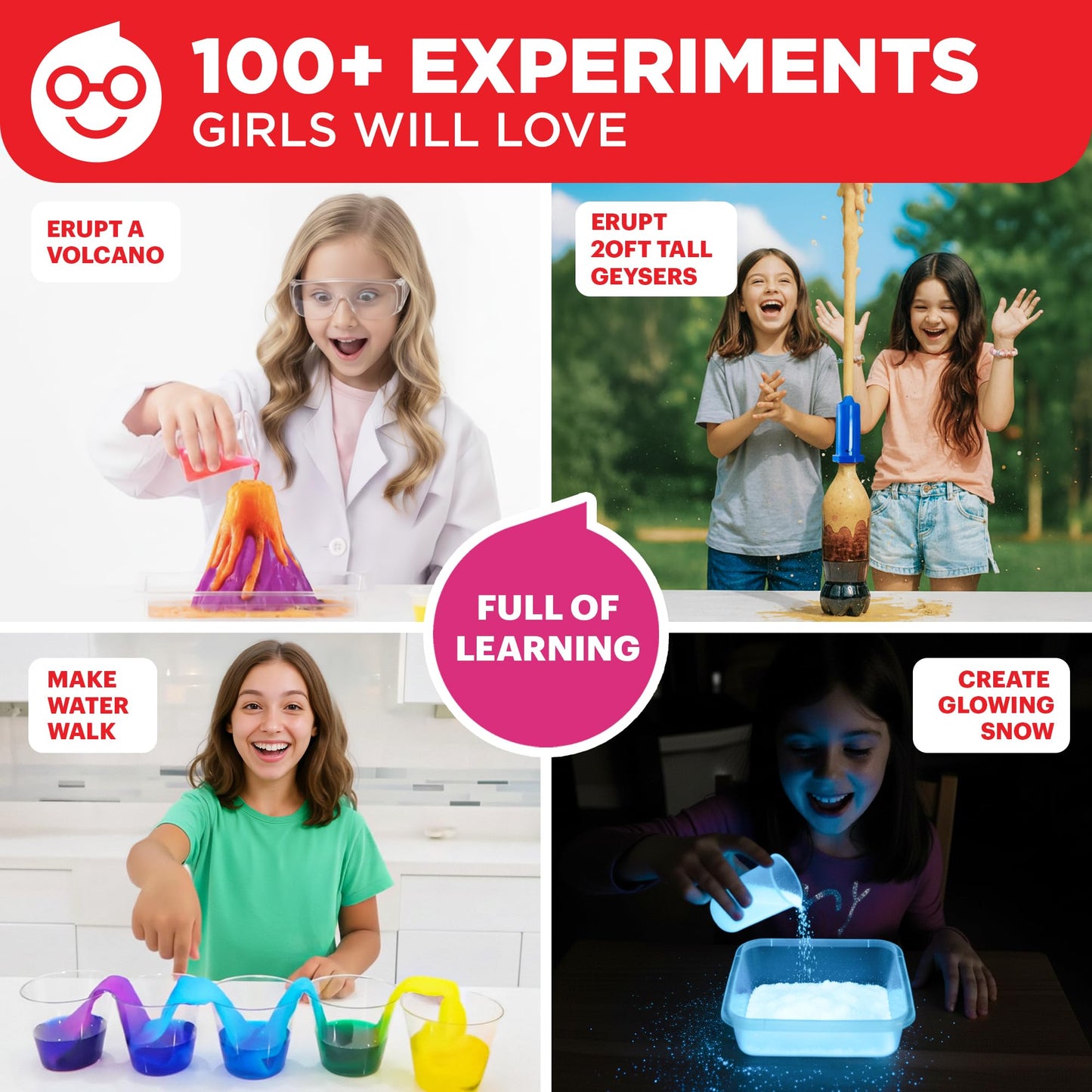 Doctor Jupiter Girls' Super Science Kit for Ages 8-12 | Birthday Gift Ideas for Girls 8,9,10+ Years Old | Chemistry Set with 100+ Experiments