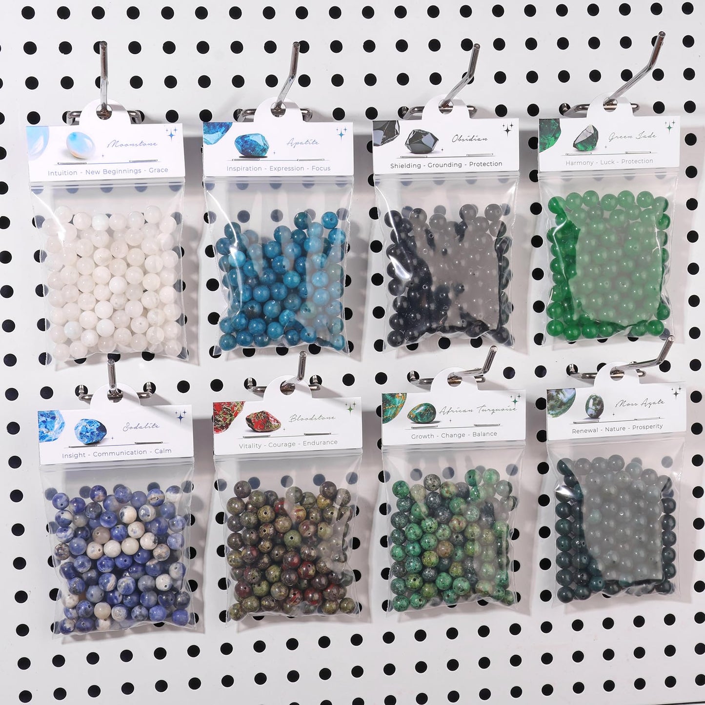 Raicegs 100pcs 8mm Green Jade Beads Natural Gemstone Beads Round Loose Beads for Jewelry Making DIY Bracelets Necklace