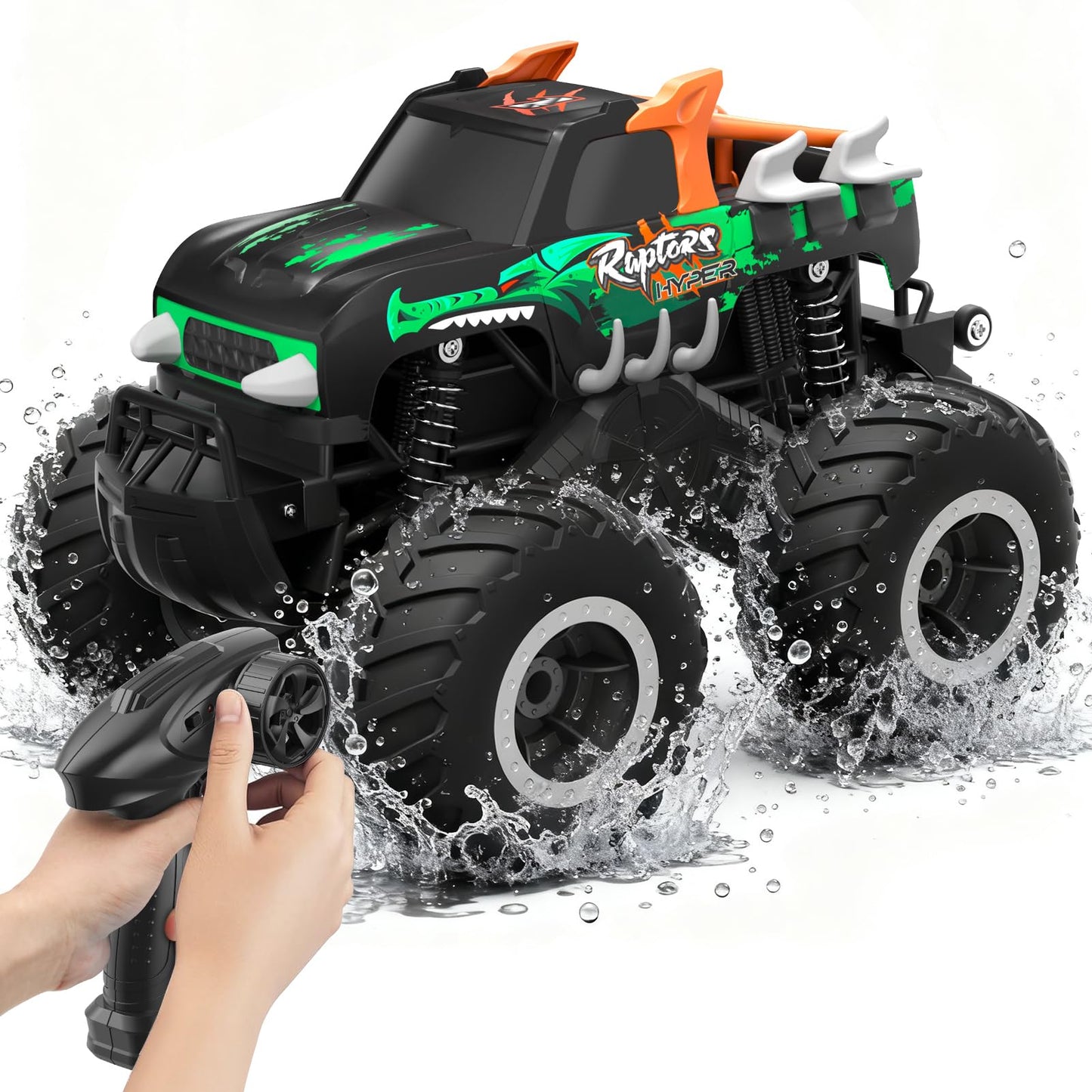 HOMETALL Remote Control Monster Truck Toys - 1:16 Waterproof All Terrain RC Car Fast Remote Control Car with Crashworthy Body, Electric Vehicle Kids Truck Toys for Boys and Girls,Age 6+,Green