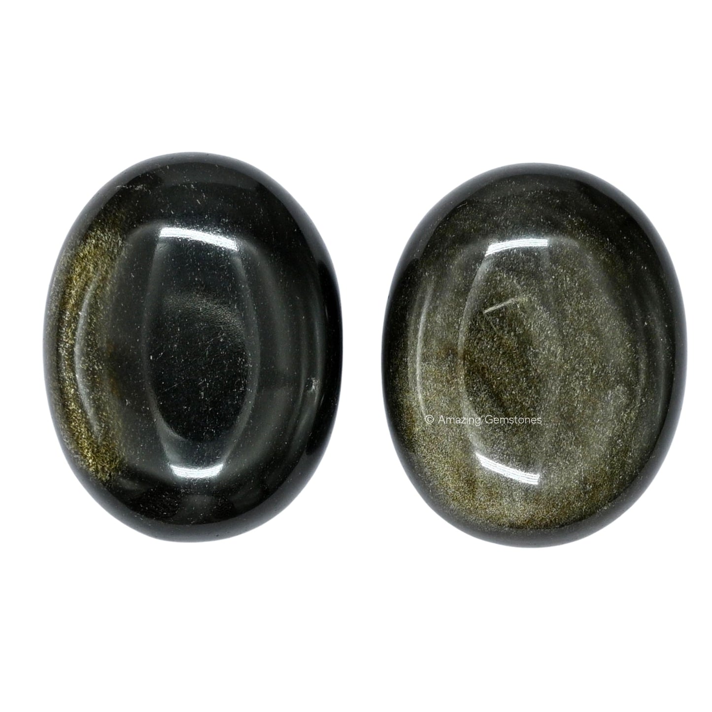 Amazing Gemstone Golden Sheen Obsidian Crystals and Healing Stones - Large Palm Stone Crystals Piedra - Crystal for Good Luck, Positive Energy, Meditation - Unique Stocking Stuffers, Gifts for Women