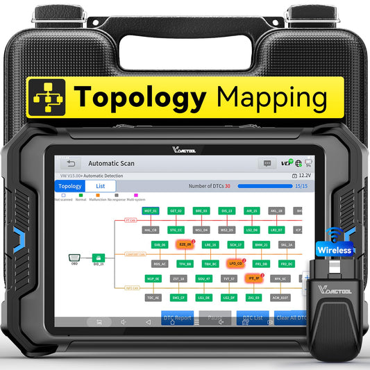 Bidirectional Scan Tool VDIAGTOOL VD80 BT, 2026 Topology Mapping OBD2 Scanner for Car, 8" Wireless Full System Diagnostic Tool with 42+ Resets, ECU Coding, FCA AutoAuth, CAN FD/DoIP, 3 Years Update