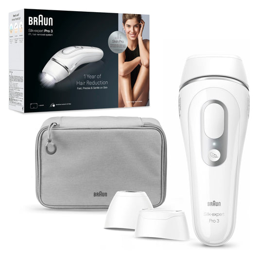 Braun IPL Long-Lasting Hair Removal System for Women and Men, Silk Expert Pro 3 PL3221, Permanent Visible Hair Reduction, Head-to-Toe Usage, for Body & Face, Alternative to Salon Laser Hair Removal