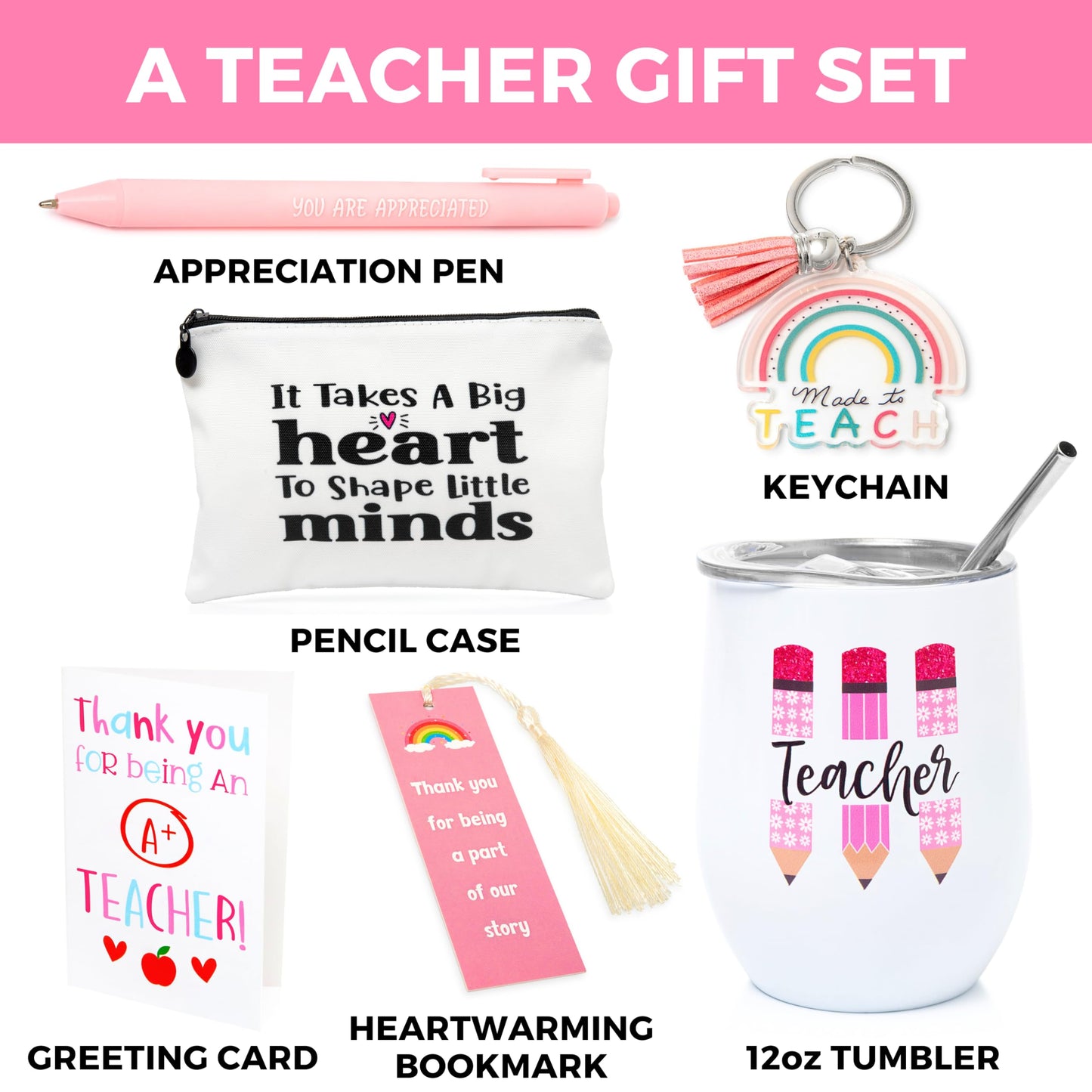 Beautiful Teacher Gifts For Women - 6 Pcs Teacher Gift Box, Teacher Christmas Gifts, Teacher Appreciation Gifts, Gifts For Teacher Birthday, Best Teacher Gift Basket