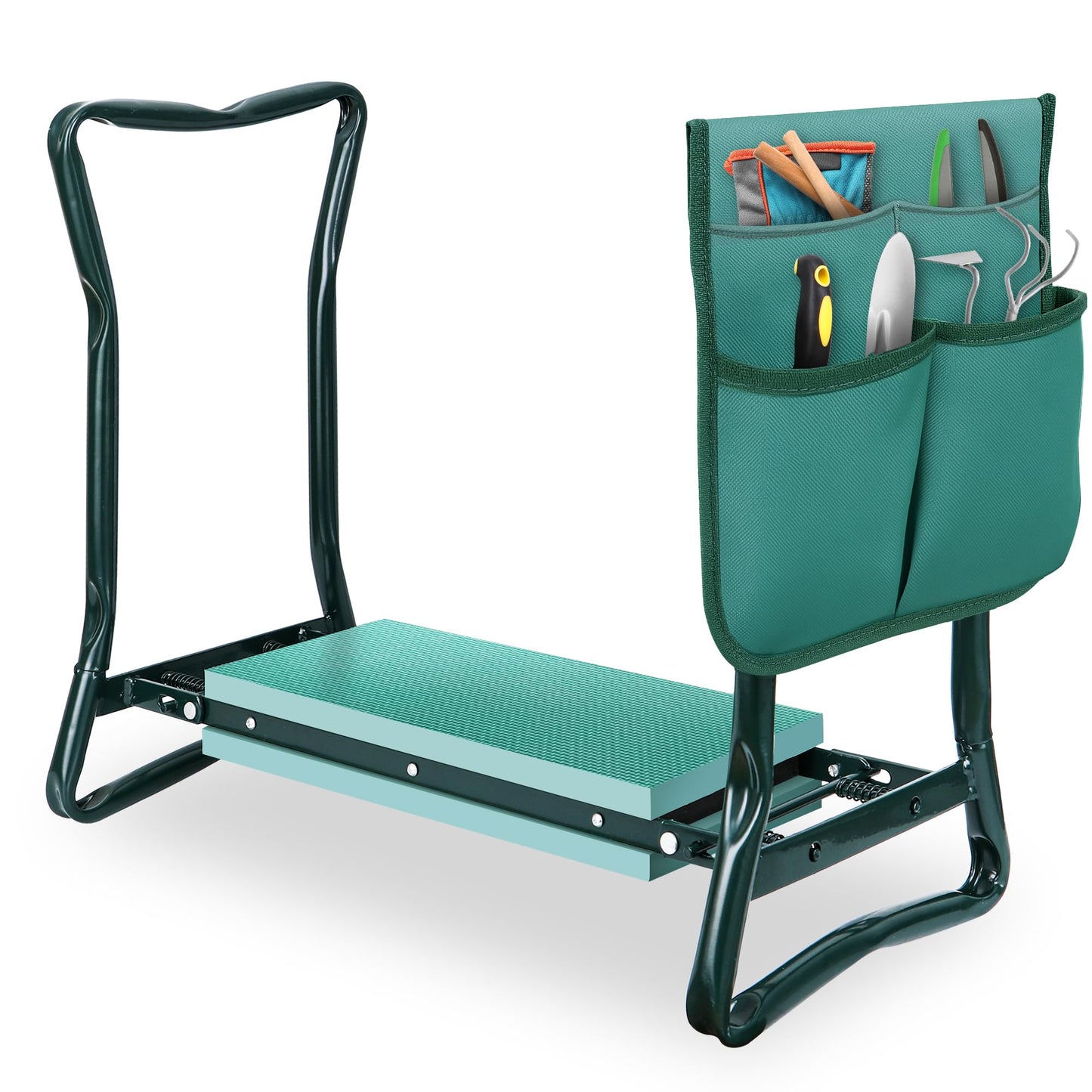 SUPER DEAL Folding Garden Kneeler and Seat with Free Tool Pouches - EVA Foam Pad Protects Your Knees - Sturdy and Lightweight, Gardening Gifts for Women Men