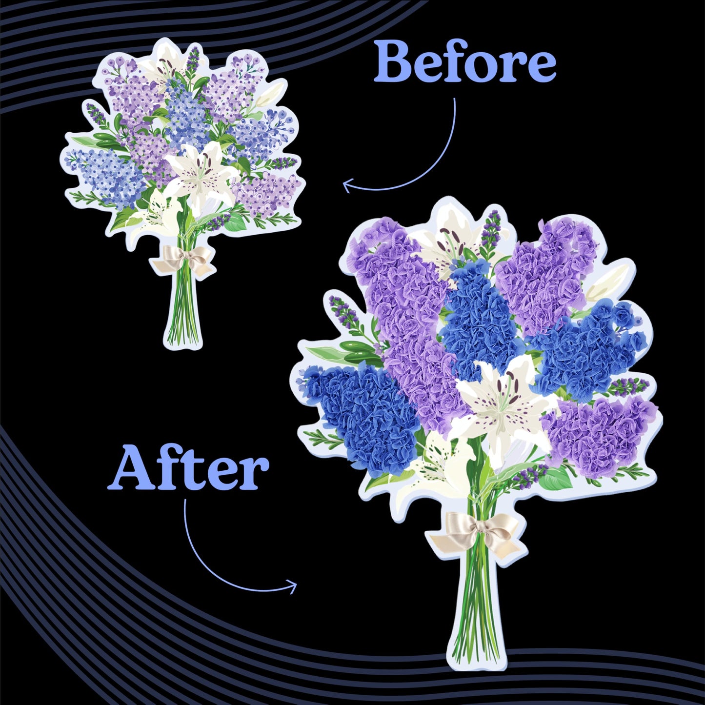 Unwynd Poke Art Lavender Flower Bouquet | Mess-Free Arts and Crafts for Adults | Teen Craft Kits | Flowers Gift | Gifts for Women Basket Making