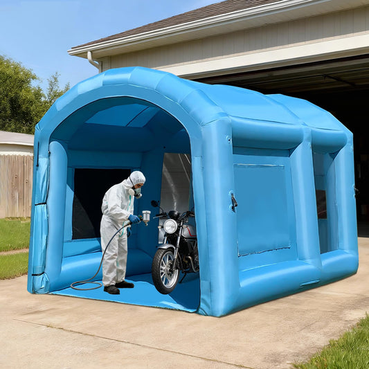 Inflatable Paint Booth,13x9.8x8.7FT Portable Paint Booth Tent with Blower,Inflatable Spray Booth for Painting DIY Car Truck Motorcycle Furniture Parts Paint Renovation,Parking Workstation