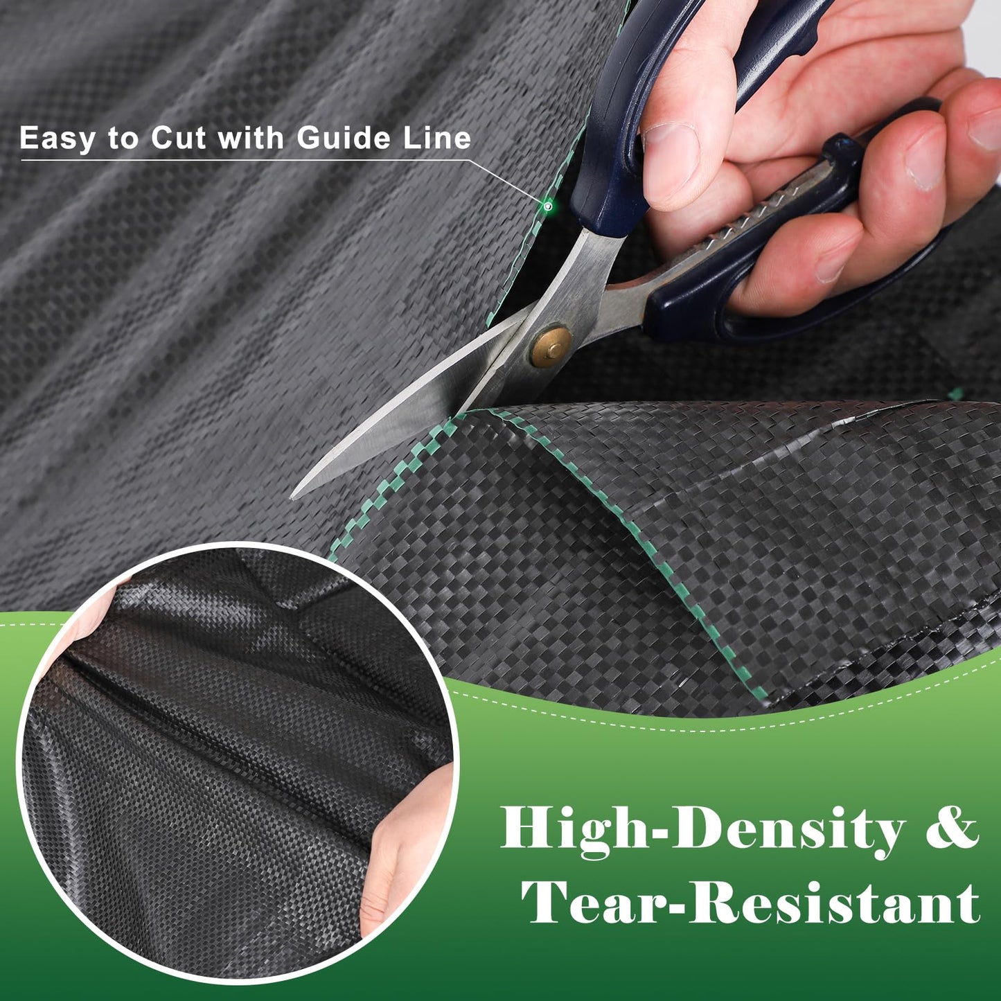 FEED GARDEN 4FT x 300FT Landscape Fabric Weed Barrier Fabric, Heavy Duty 3.2oz Weed Control Mat, Weed Blocker Ground Cover Geotextile Fabric for Gardening, with 20 U-Shaped Stakes