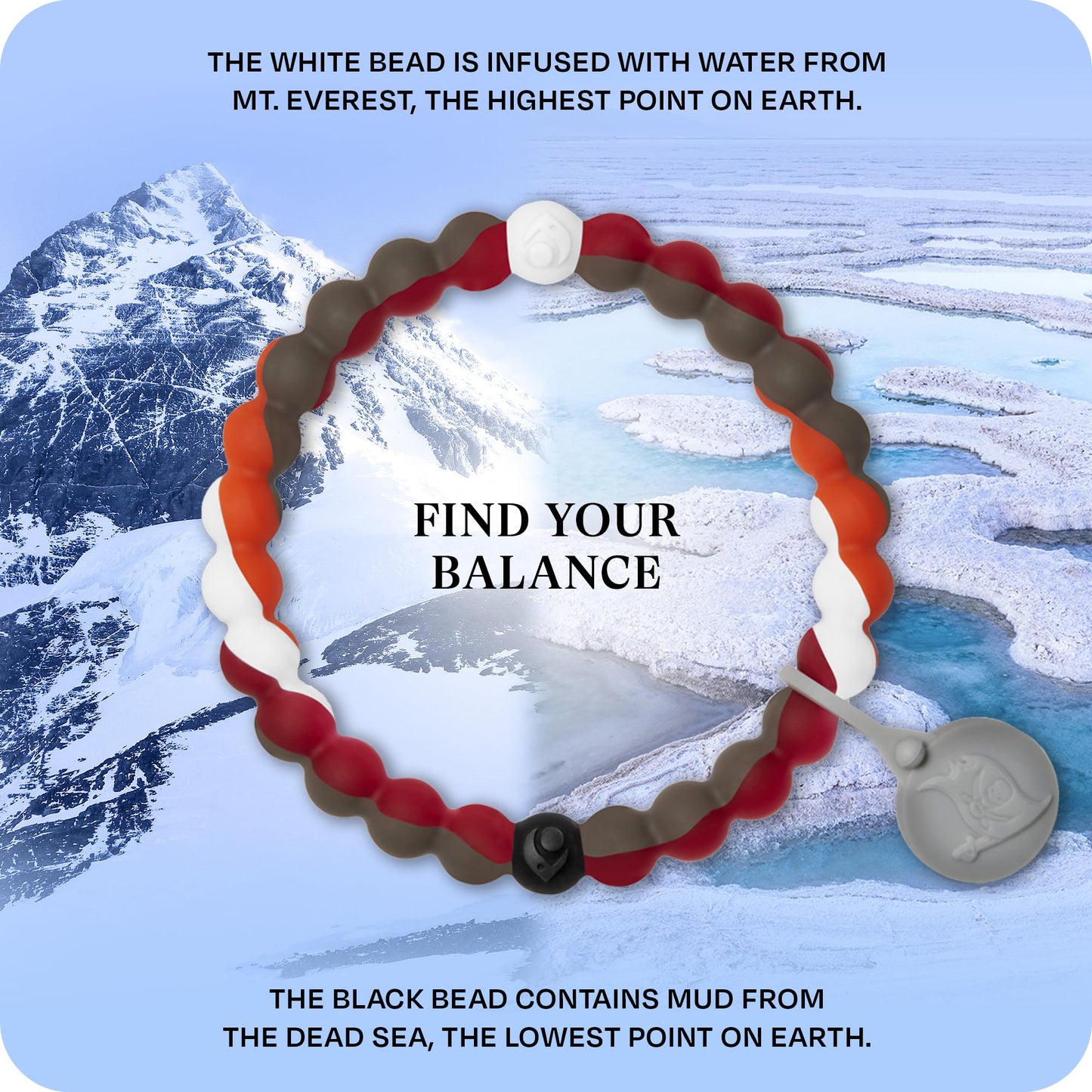 Lokai Silicone Beaded Bracelet for Men & Women, NFL Football Collection - Tampa Bay Buccaneers, Medium - Silicone Jewelry Fashion Bracelet Slides-On for Comfortable Fit
