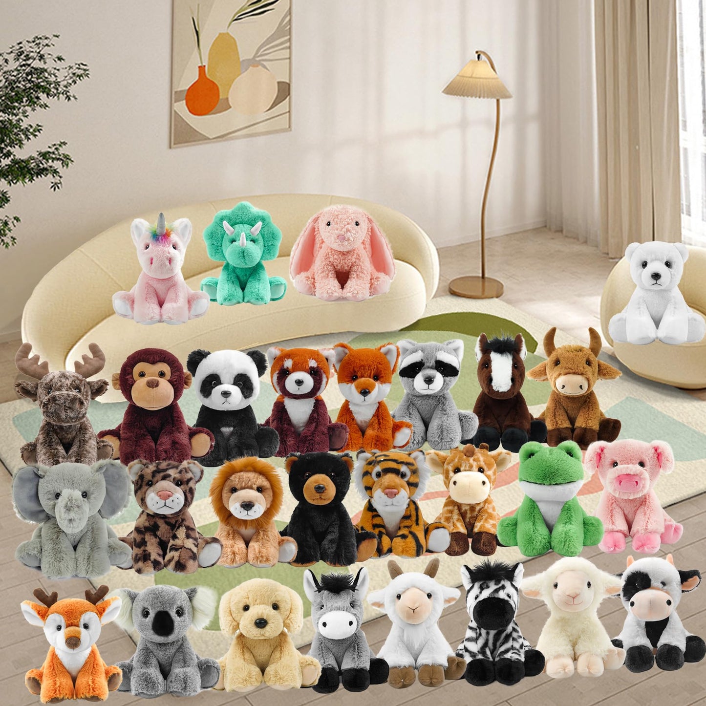 Hideekoog Bull Stuffed Animal Toys, 8.5 Inch Soft and Cuddly Bull Plush Animals Toy, Cute and Realistic Stuffed Animals Gifts for Boys and Girls Soft Toy for Kids