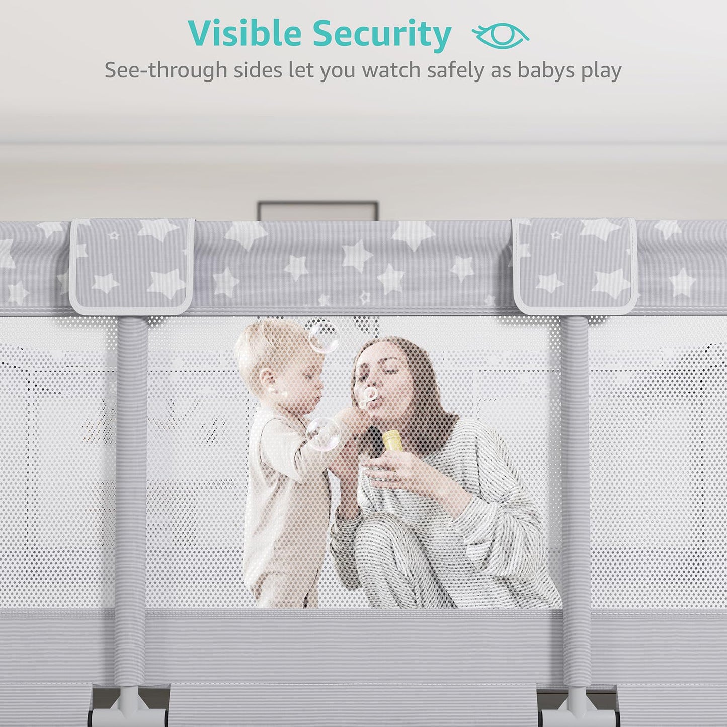 Large Baby Playpen for Babies and Toddlers - 70x59in Giant Play Pen for Babies 6-12 Months Big Play Yard for Toddlers 1-3 Play Pens for Toddler Indoors Playyard Fence Pin Corrales para Bebes Grey-s