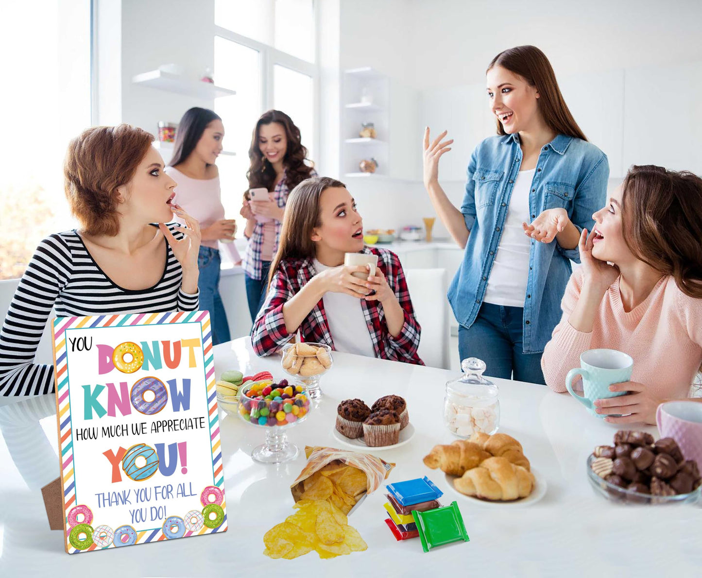 You Donut Know How Much We Appreciate You Sign, Appreciation Week Gift Table Decor, Employee Appreciation Sign Gift Pastor Teacher Doctor Retirement, Thank You Party Decoration