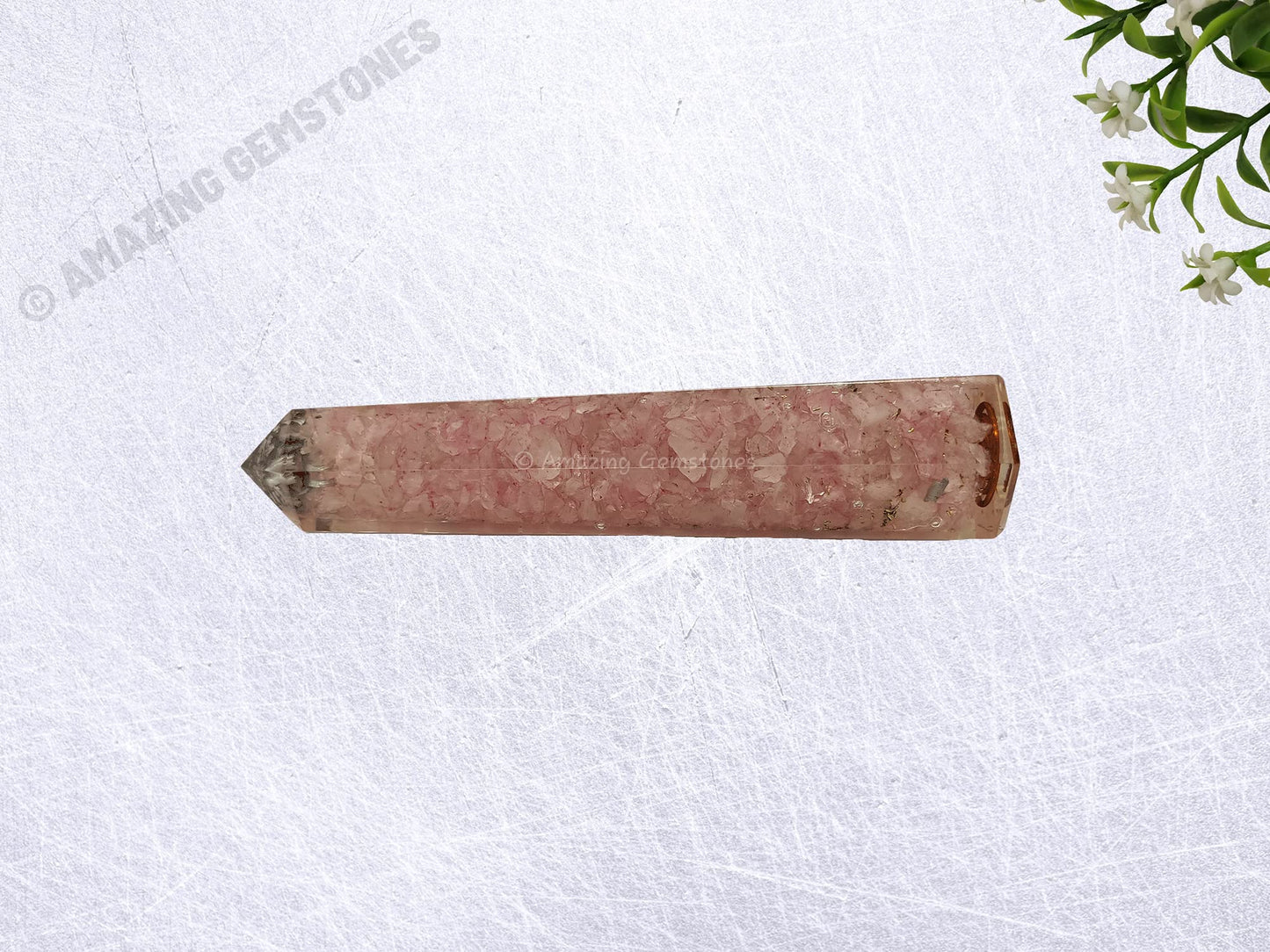 Amazing Gemstone Rose Quartz Crystal Orgonite Towers - Natural Healing Crystal Point Obelisk for Reiki Healing and Crystal Grid (4.5 Inch to 5 Inch, Pack of 1)