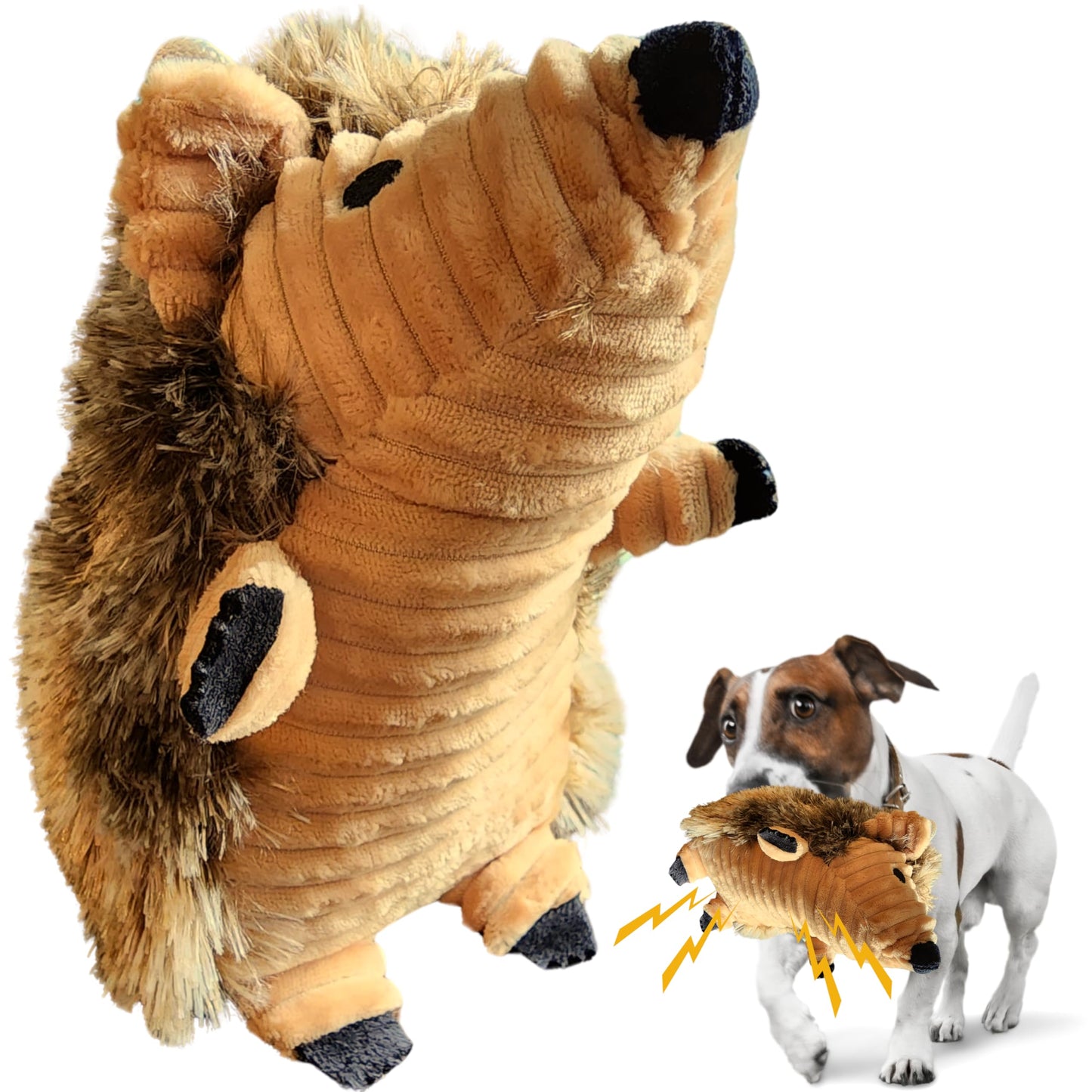 Hedgehog Dog Toy Plush | Squeaky Plush Toy for Small | Medium & Large Dogs | Animal Pet Plush Toy Teething and Aggressive Chewers | Small and Large Dog
