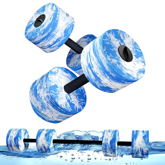 HAPBEAR 3-in-1 Aquatic Exercise Dumbbells, Adjustable Water Weights for Pool Exercise, High-Density EVA Foam Barbell for Water Aerobics Equipment, Physical Therapy & Joint-Friendly Strength Training