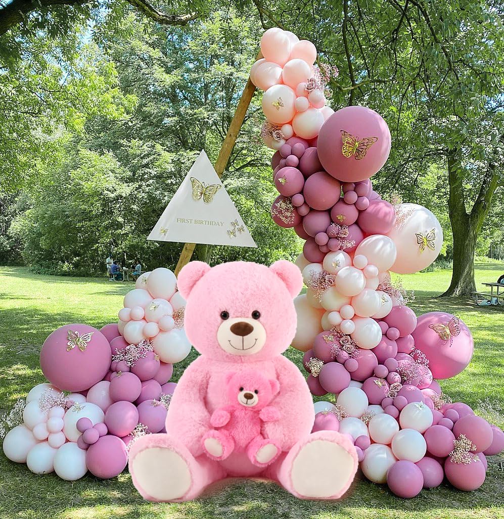 MorisMos Giant Teddy Bear Stuffed Animal Hugging Plush Toys Duo,43" Big Mama Baby Stuffed Teddy Bear Toys for Kid Girl Boy Mom, 4ft Large Stuffed Animals Gift for Birthday Baby Shower Decor Christmas