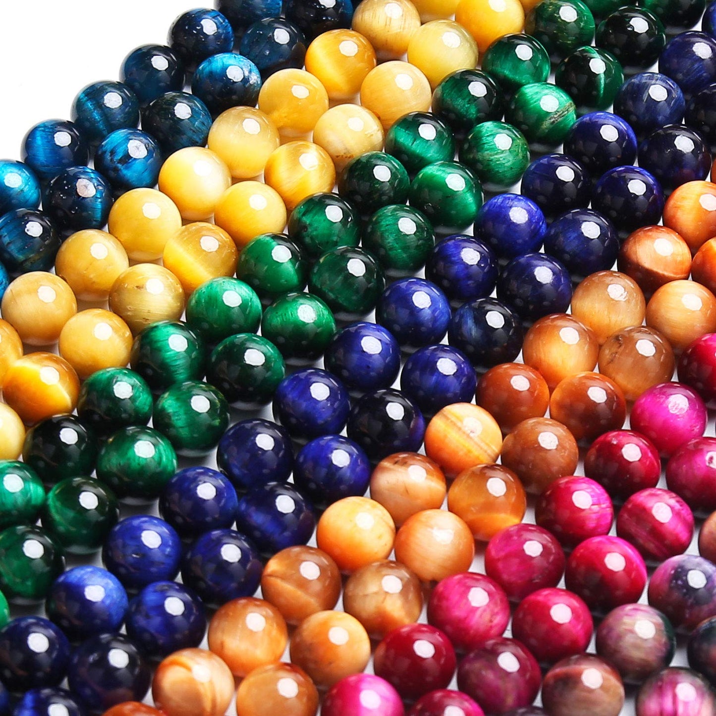 Natural Honey Gold Tiger Eye Beads, Grade AAA Gemstone Round Loose Beads 10MM 40PCs Bulk Lot Options, Semi Precious Stone Beads for Jewelry Making