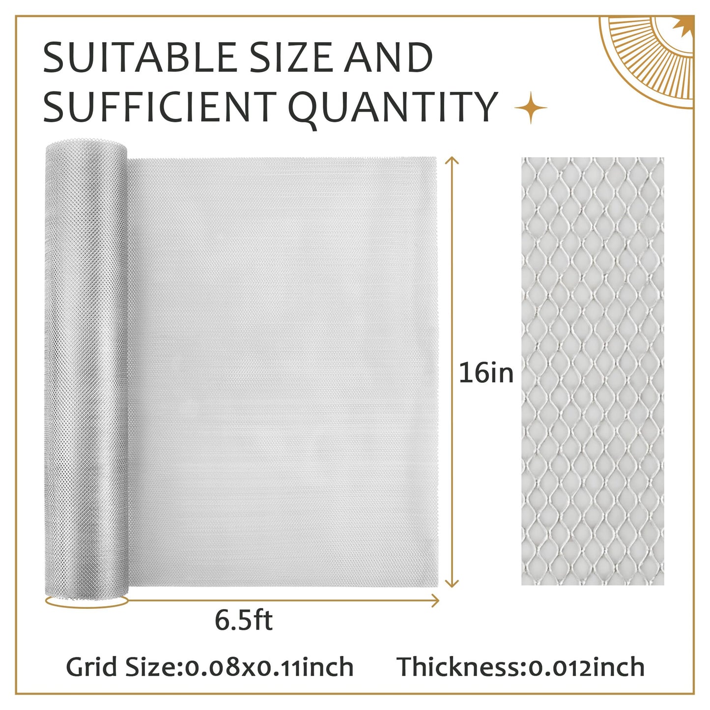 UNIFAMILY Sculpting Wire Mesh,6.5FT x 16IN Aluminum Wire Mesh for Arts and Craft, Aluminum Armature Wires for Sculpting, Armature Mesh for Clay, Sculpting Craft Mesh for DIY Projects (6.5FT-1 roll)