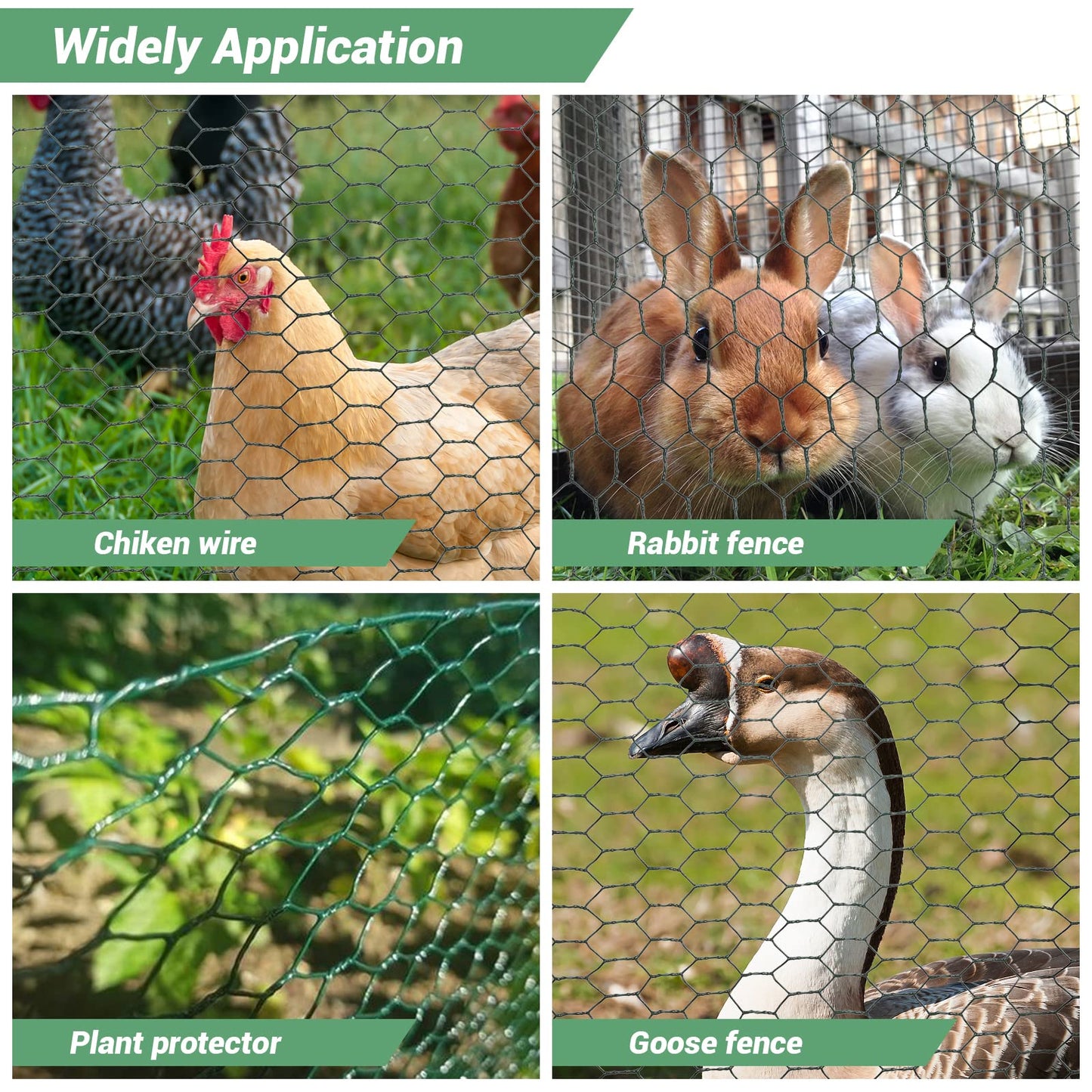 Chicken Wire for Floral Arrangements,13.78 x 118 Inch Lightweight Galvanised Hexagonal floral Chicken Wire Green Florist Wire for Garden Poultry Netting for Garden Protection with Wire Ties and Pliers