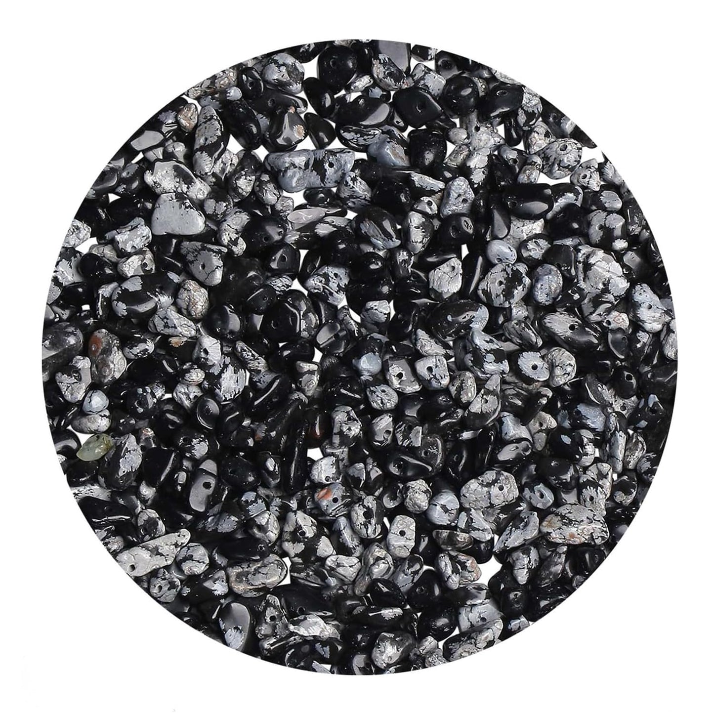 Natural Chip Stone Beads 450pcs Snowflake Chips 5-8mm Genuine Real Irregular Healing Crystal Rocks Hole Drilled DIY Loose Gemstone Beads for Jewelry Making Bracelet Earrings Necklace Crafting