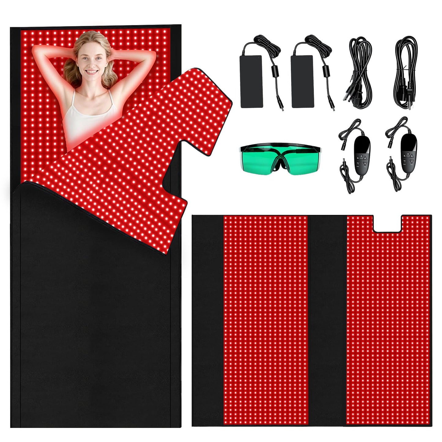 71"x32" Medical-Grade TPU Red Light Therapy Mat for Full Body Pain Relief, Dual Wavelength Infrared Red Light Blanket with 2,520 (660nm & 850nm) LEDs for Home Use