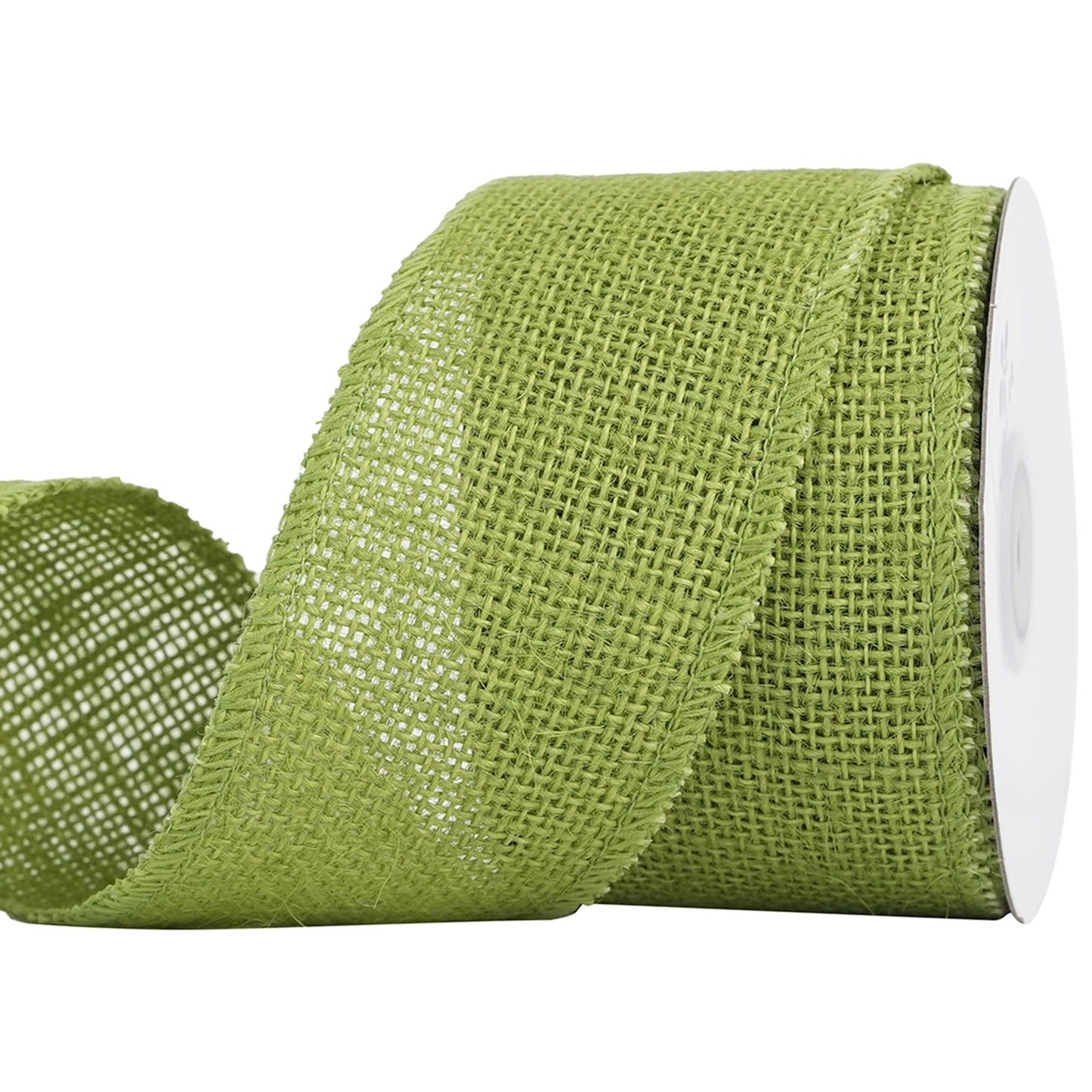 MEEDEE Sage Green Burlap Ribbon 2.5 inch Natural Jute Burlap Ribbon Sage Ribbon Burlap Roll Jute Ribbon Craft Ribbon Fabric Ribbon for Rustic Party Wedding Decorating Wreath Bows Making (10 Yards)