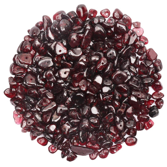 500 pcs Natural Chip Stone Beads, Garnet 5-8 mm Irregular Gemstones Healing Crystal Loose Bead for Jewelry Making Bracelet Crafting